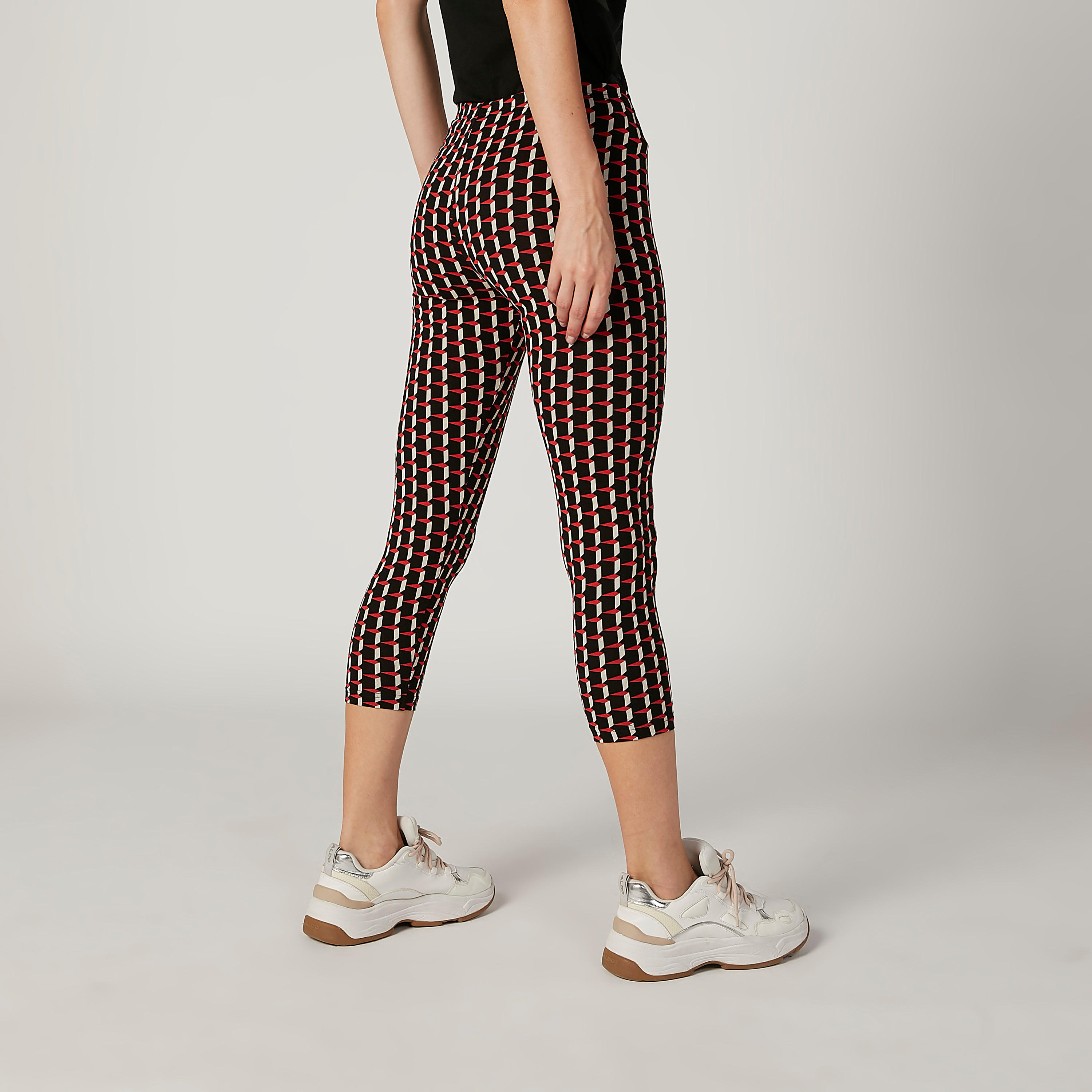 بنطلون ليقنز بطول 3/4 وخصر مطّاطي وطبعات-women-clothing-bottoms-leggings-image-3
