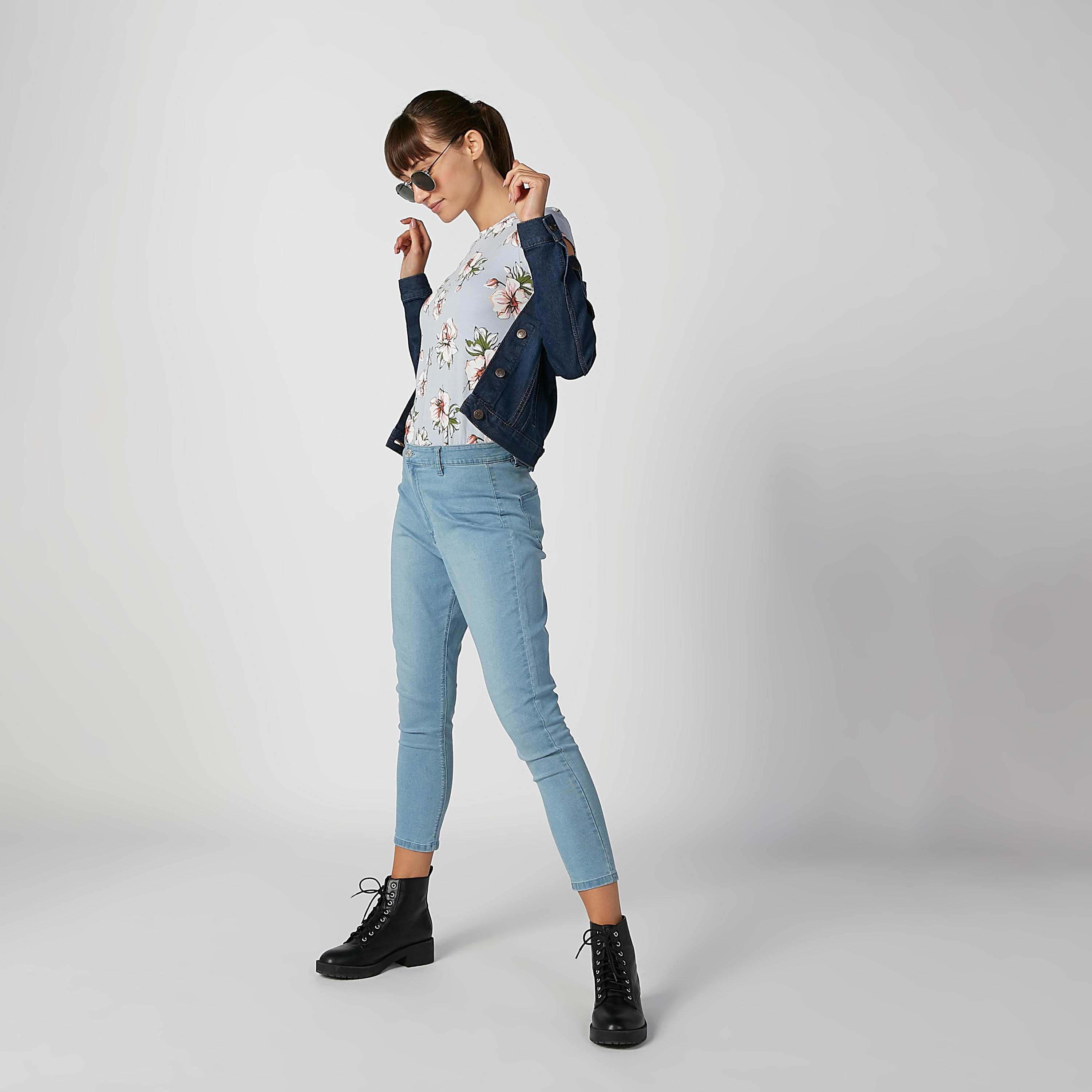 Floral Printed T-shirt with Round Neck and Short Sleeves-women-clothing-tshirts-image-2