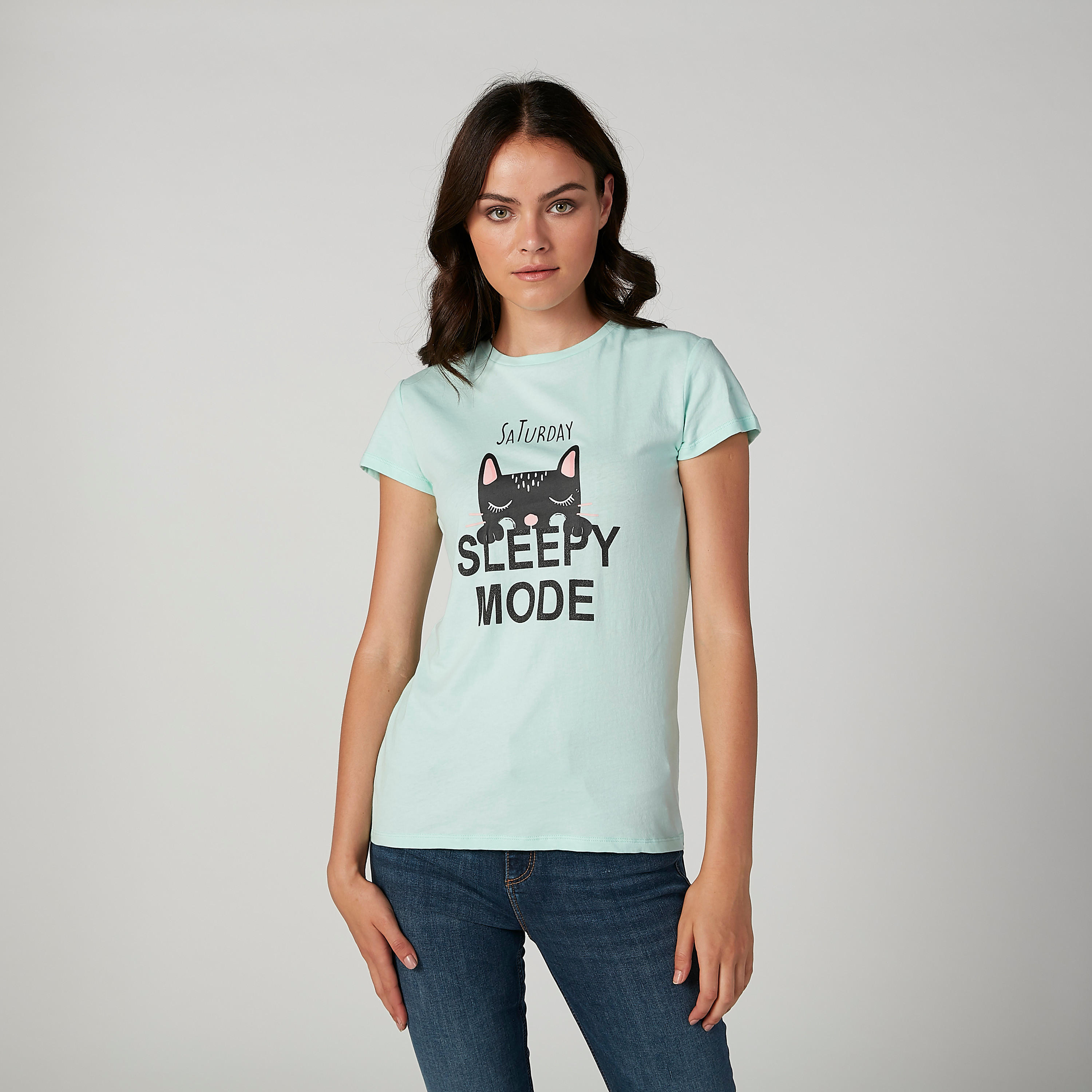 تيشيرت بياقة مستديرة وأكمام قصيرة وطبعات-women-clothing-tshirts-image-1