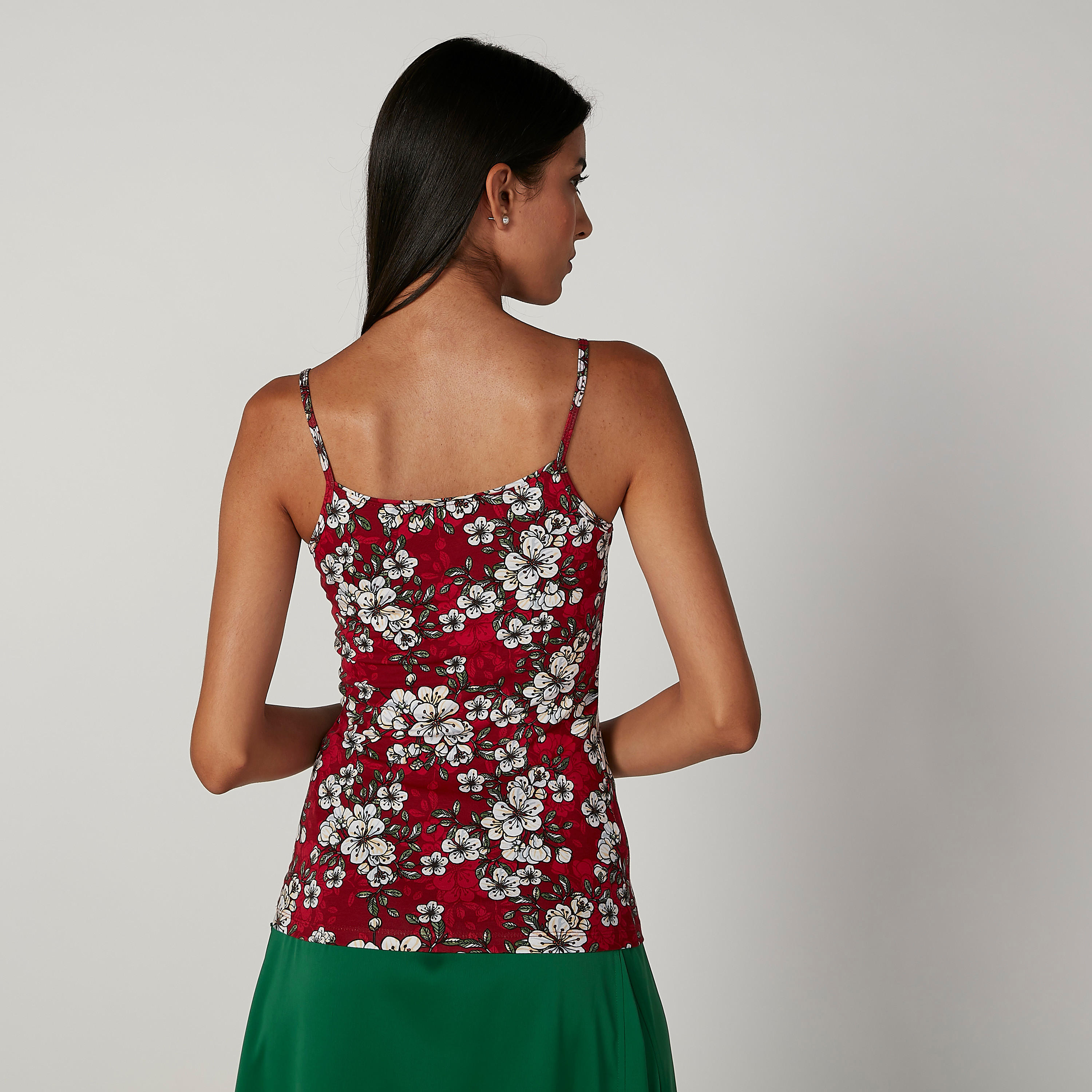Floral Printed Camisole with Scoop Neck and Spaghetti Straps-women-clothing-shirtsandblouses-blouses-image-3