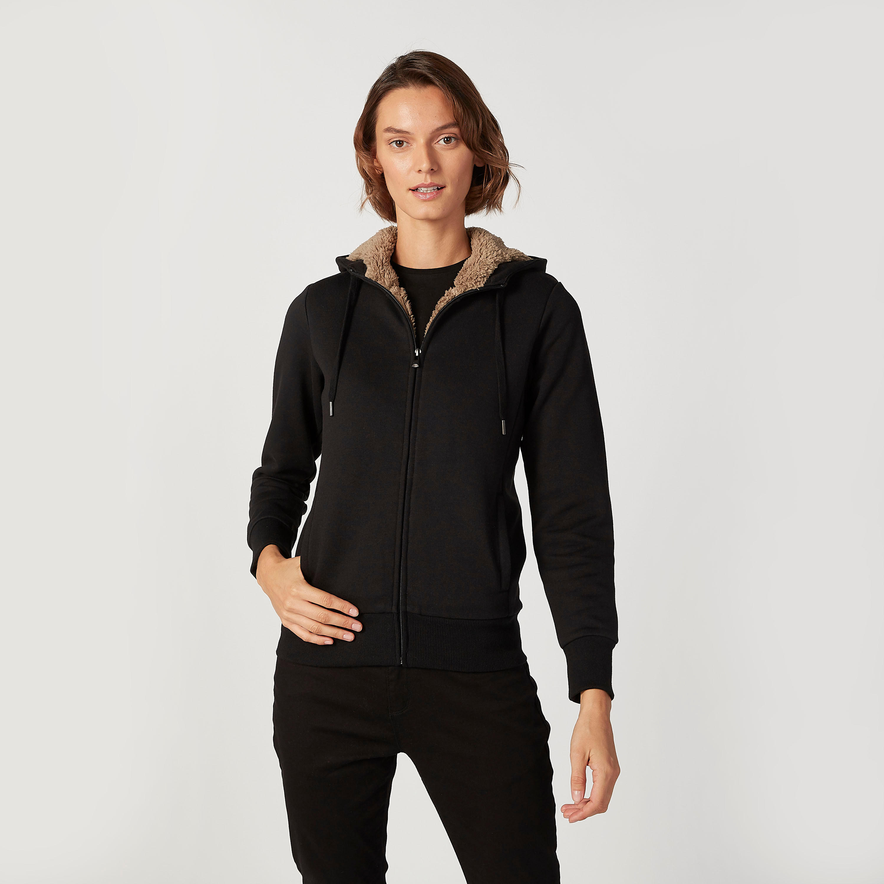 جاكيت سادة بقبعة وأكمام طويلة-women-winterwear-coatsandjackets-jackets-image-9