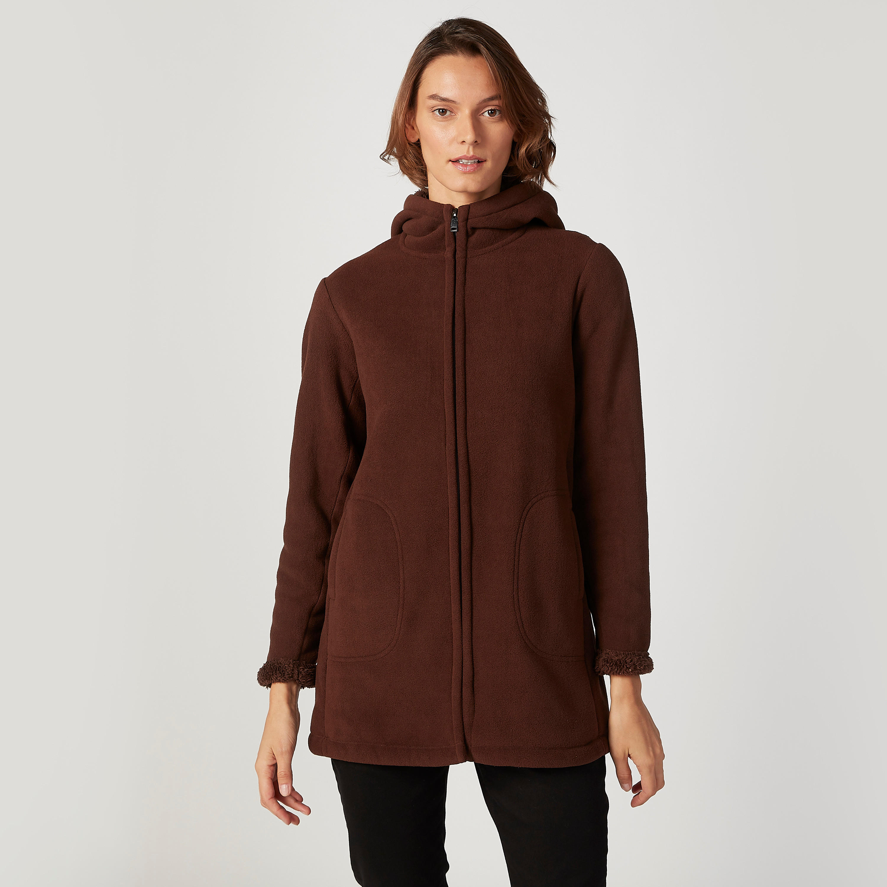 هودي بارز الملمس بجيوب كنغر-women-winterwear-hoodiesandsweatshirts-hoodies-image-1