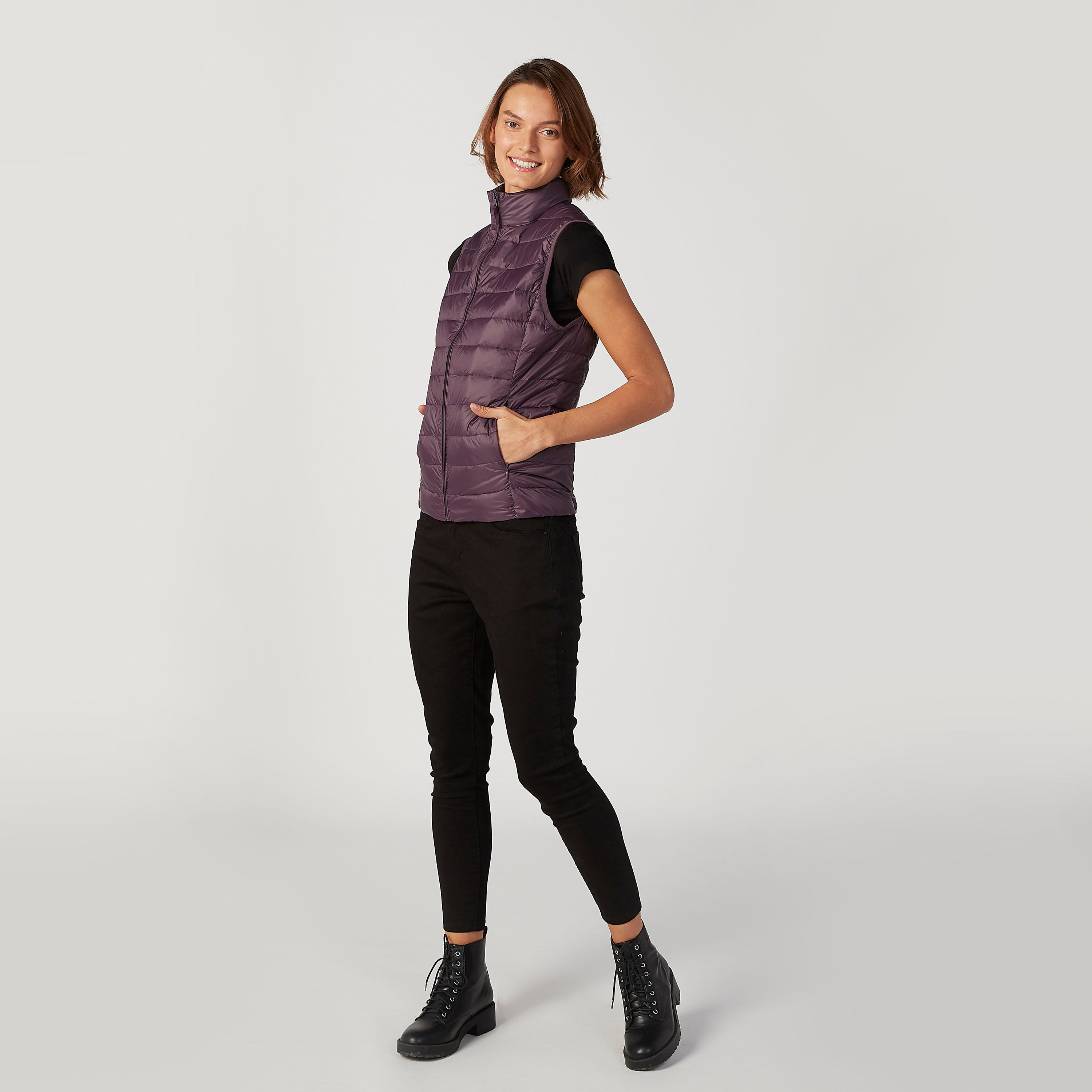Plain Gilet Jacket with High Neck-women-winterwear-coatsandjackets-jackets-image-2