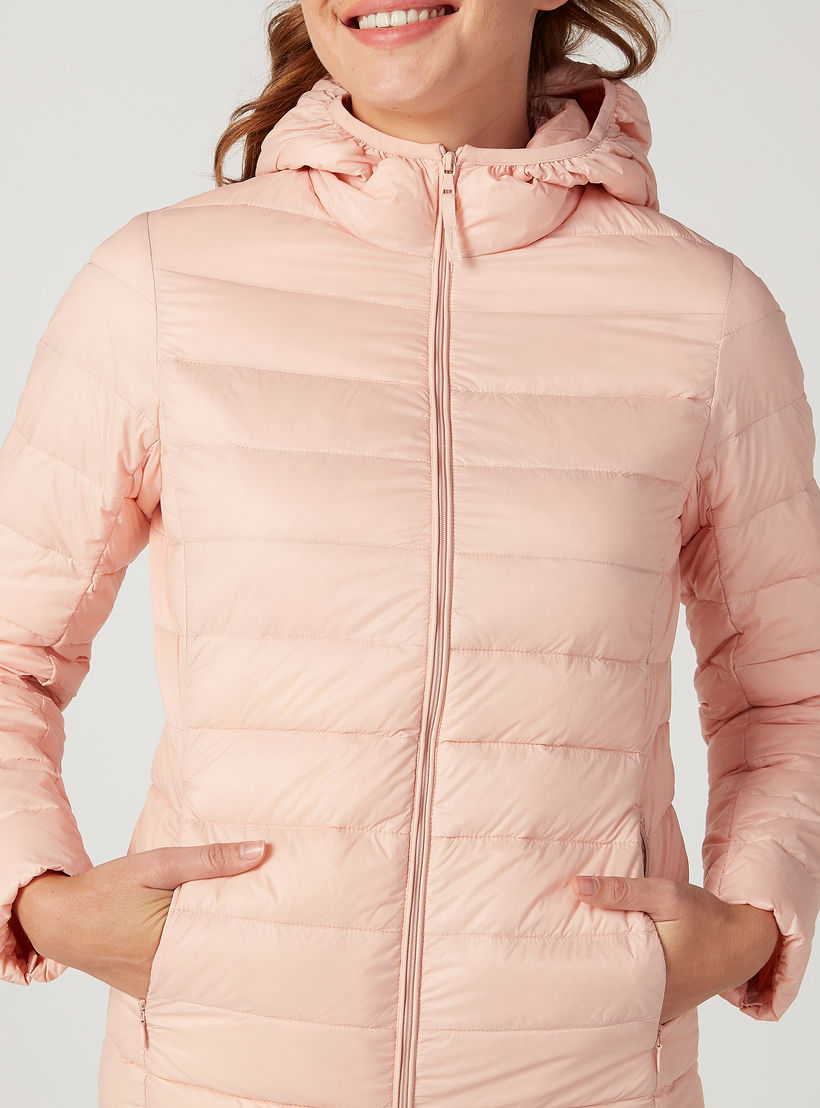 جاكيت جيليه سادة بأكمام طويلة وتفاصيل جيوب-women-winterwear-coatsandjackets-jackets-image-3