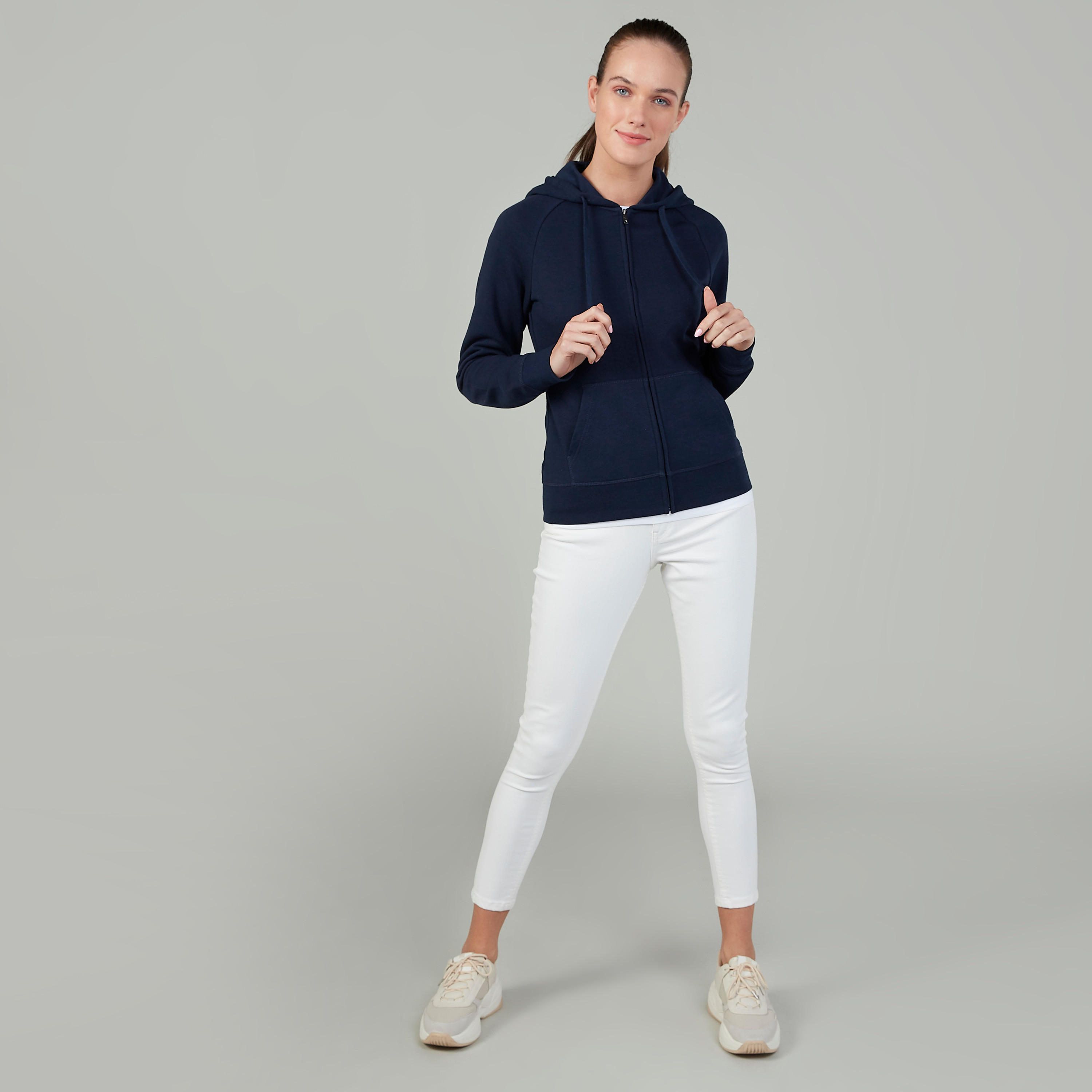 سويت شيرت سادة بأكمام طويلة وقبعة-women-winterwear-hoodiesandsweatshirts-sweatshirts-image-4