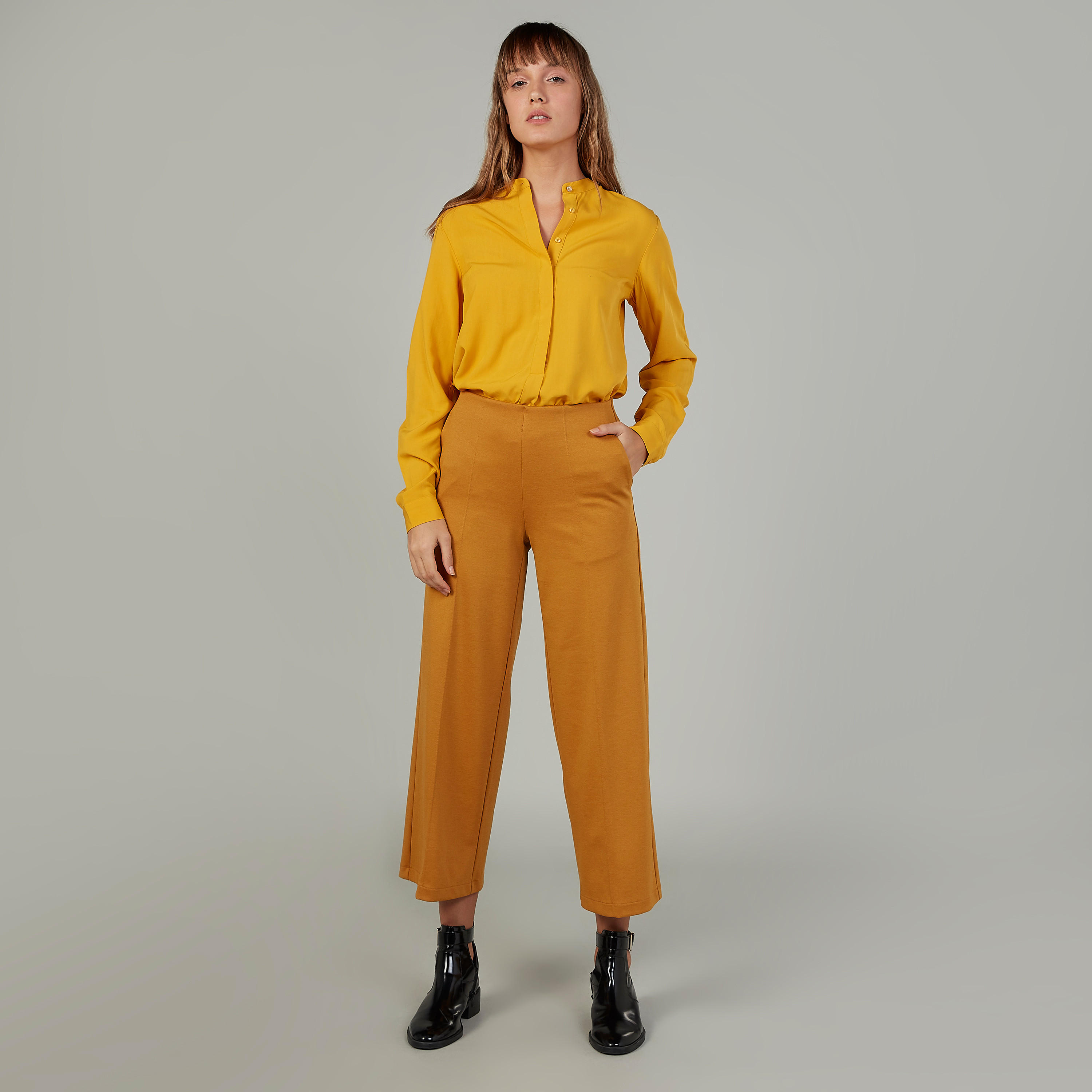 Plain Flexi Waist Culottes with Pocket Detail-women-clothing-bottoms-trousers-image-2