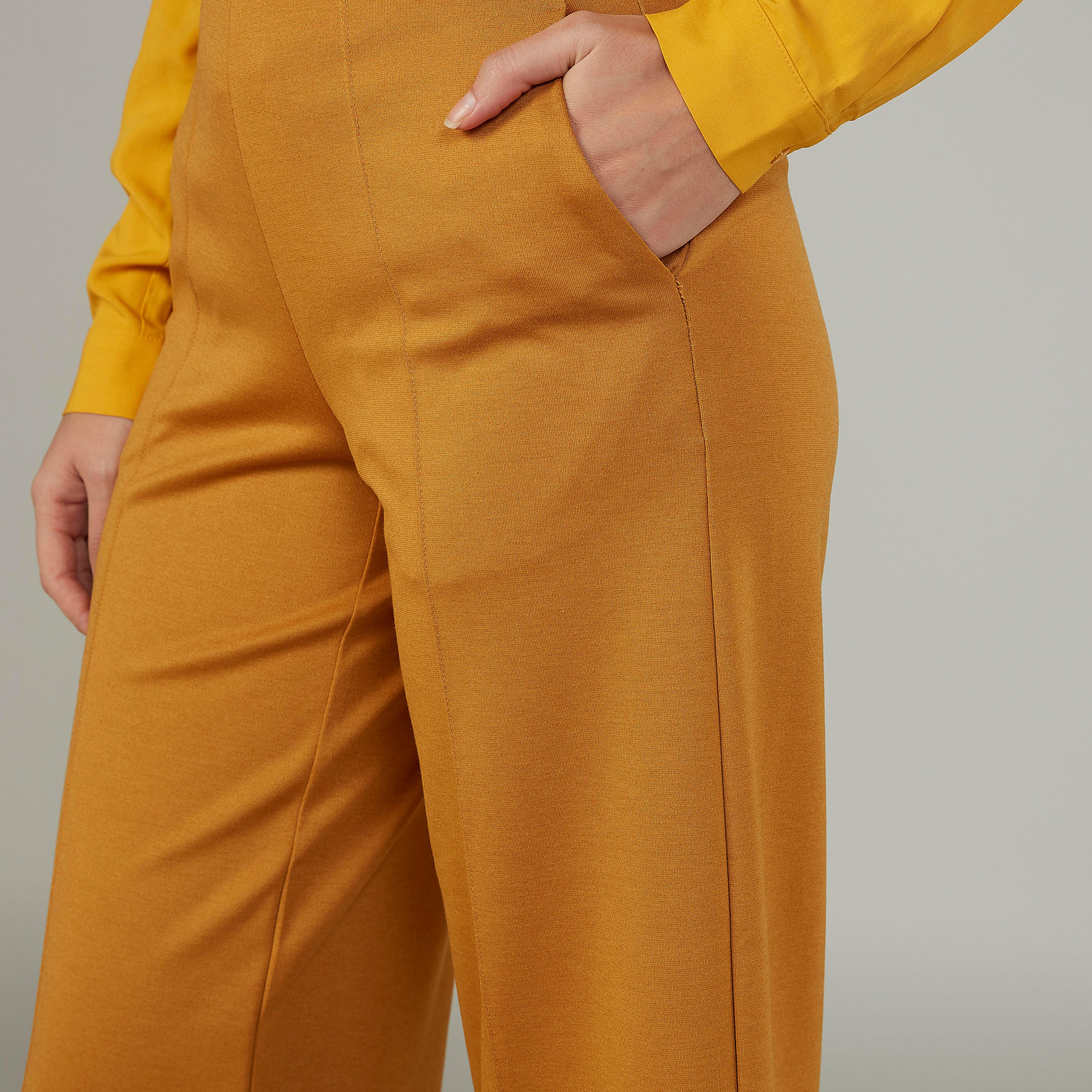 Plain Flexi Waist Culottes with Pocket Detail-women-clothing-bottoms-trousers-image-3