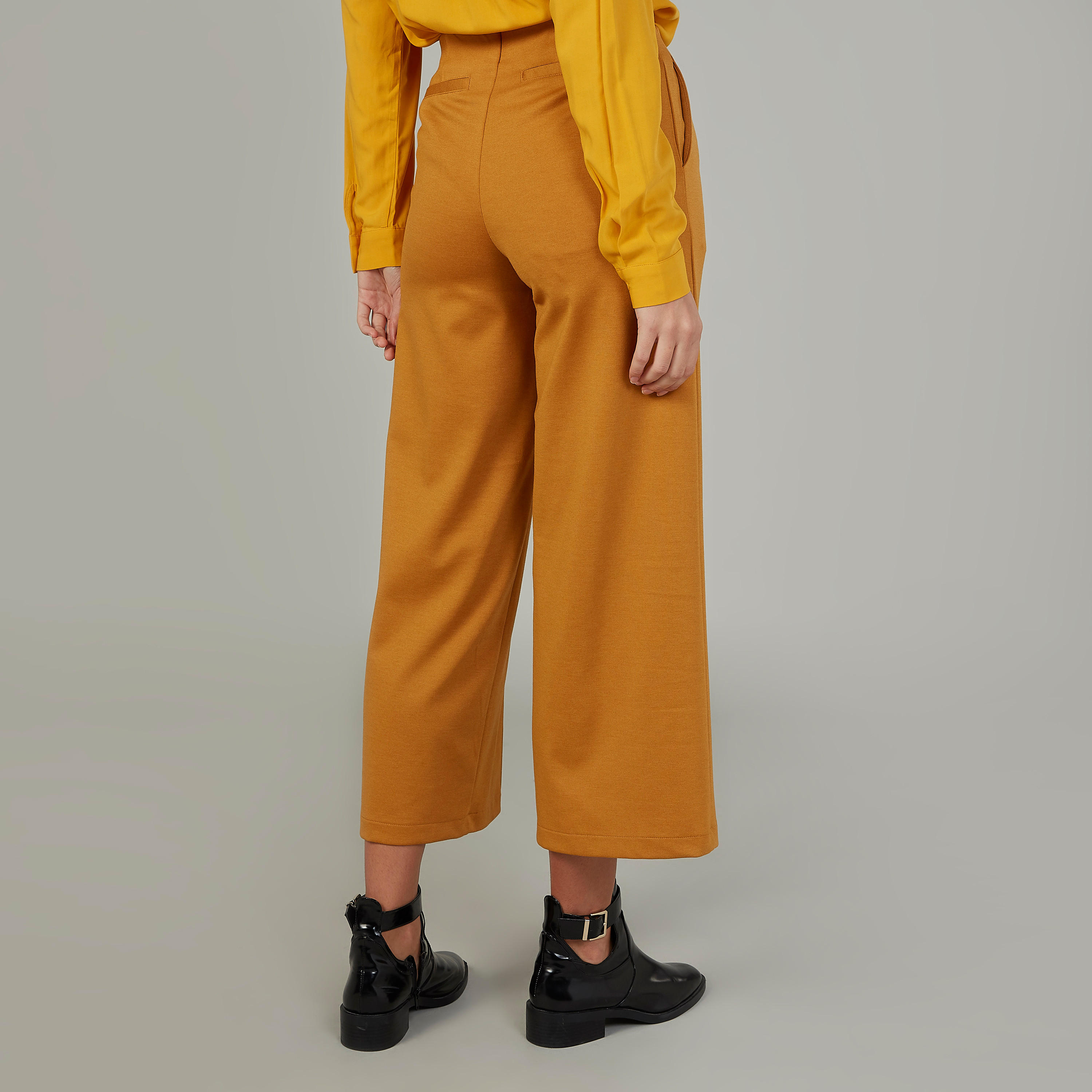 Plain Flexi Waist Culottes with Pocket Detail-women-clothing-bottoms-trousers-image-4