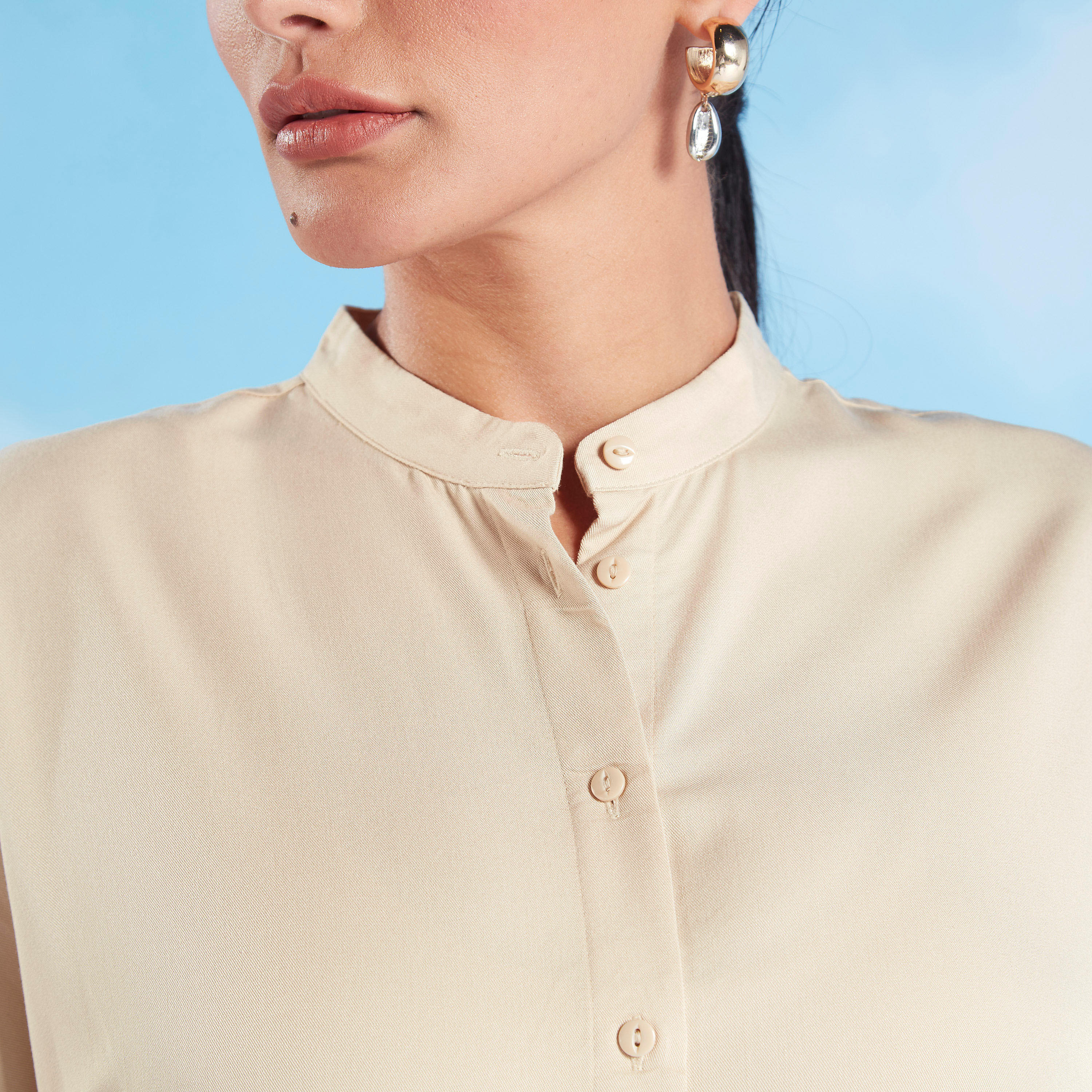 قميص نوم مستدام سادة بأكمام قصيرة وأربطة -women-clothing-dresses-image-15