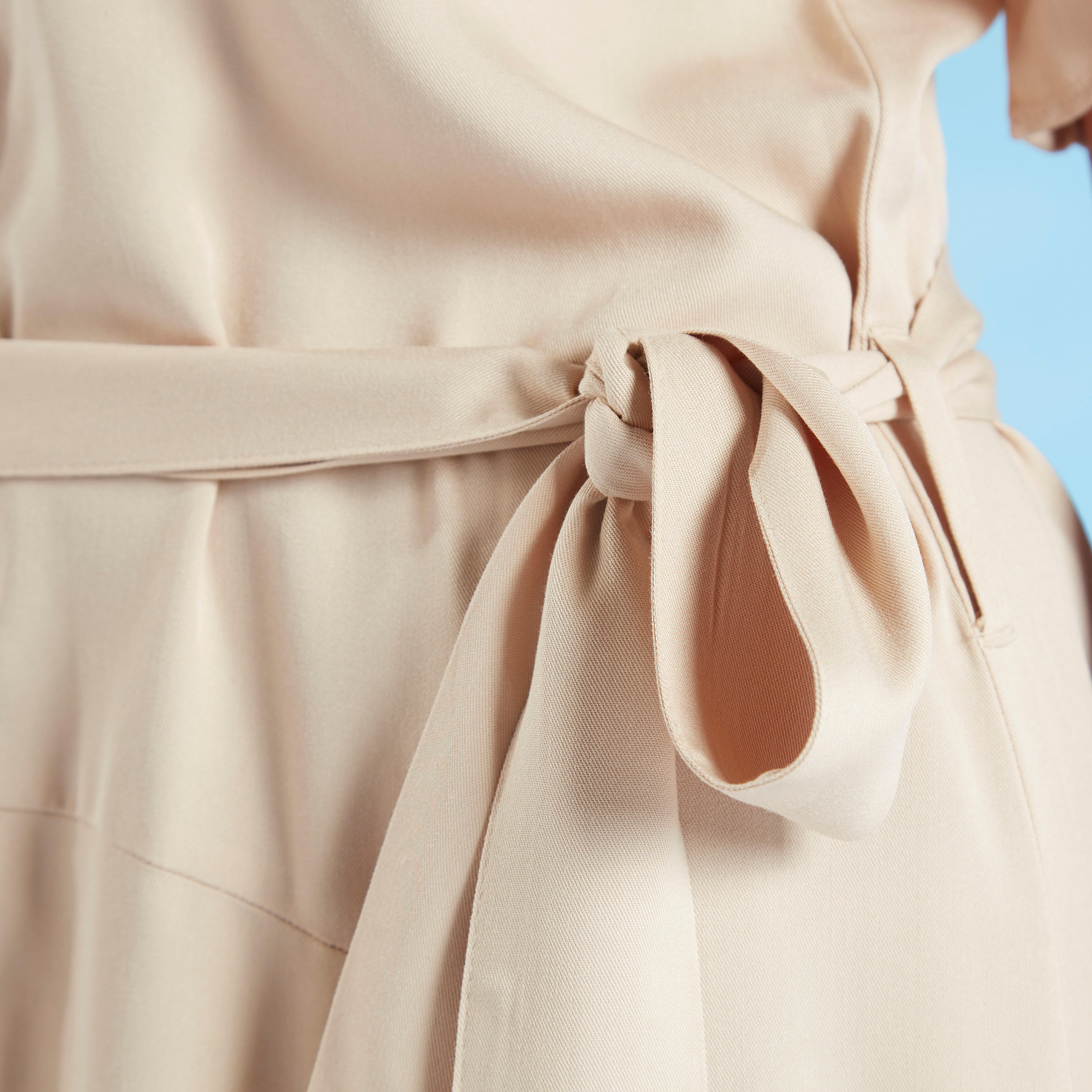 قميص نوم مستدام سادة بأكمام قصيرة وأربطة -women-clothing-dresses-image-17