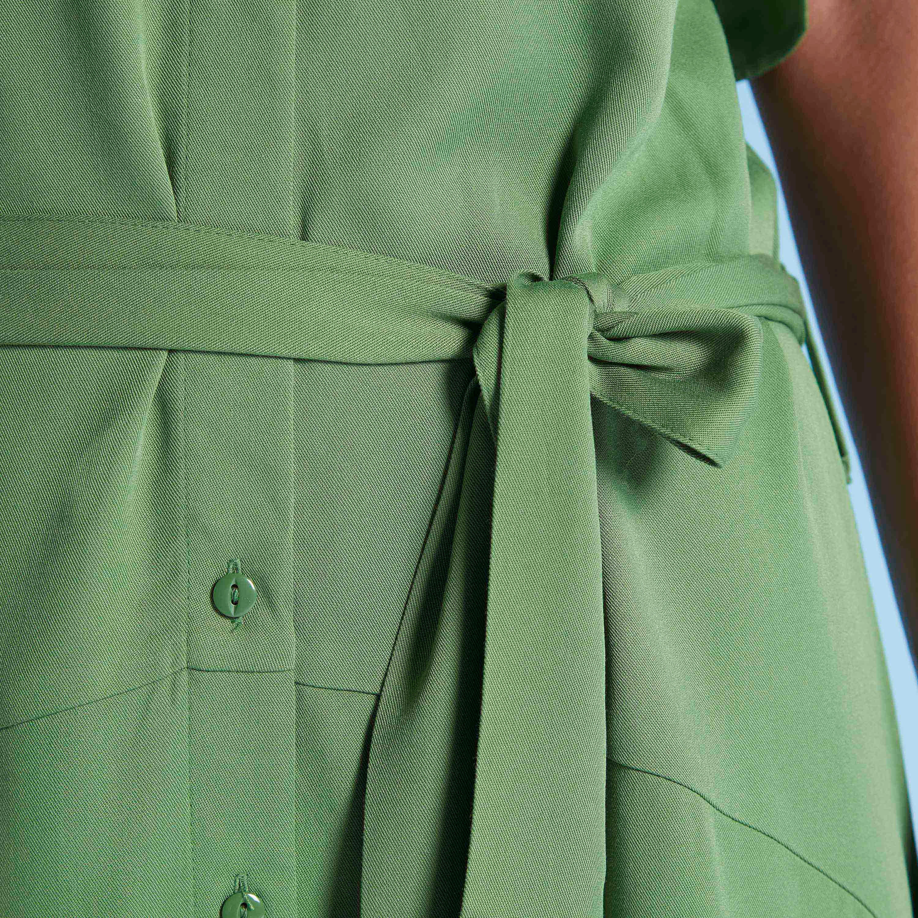 قميص نوم مستدام سادة بأكمام قصيرة وأربطة -women-clothing-dresses-image-5