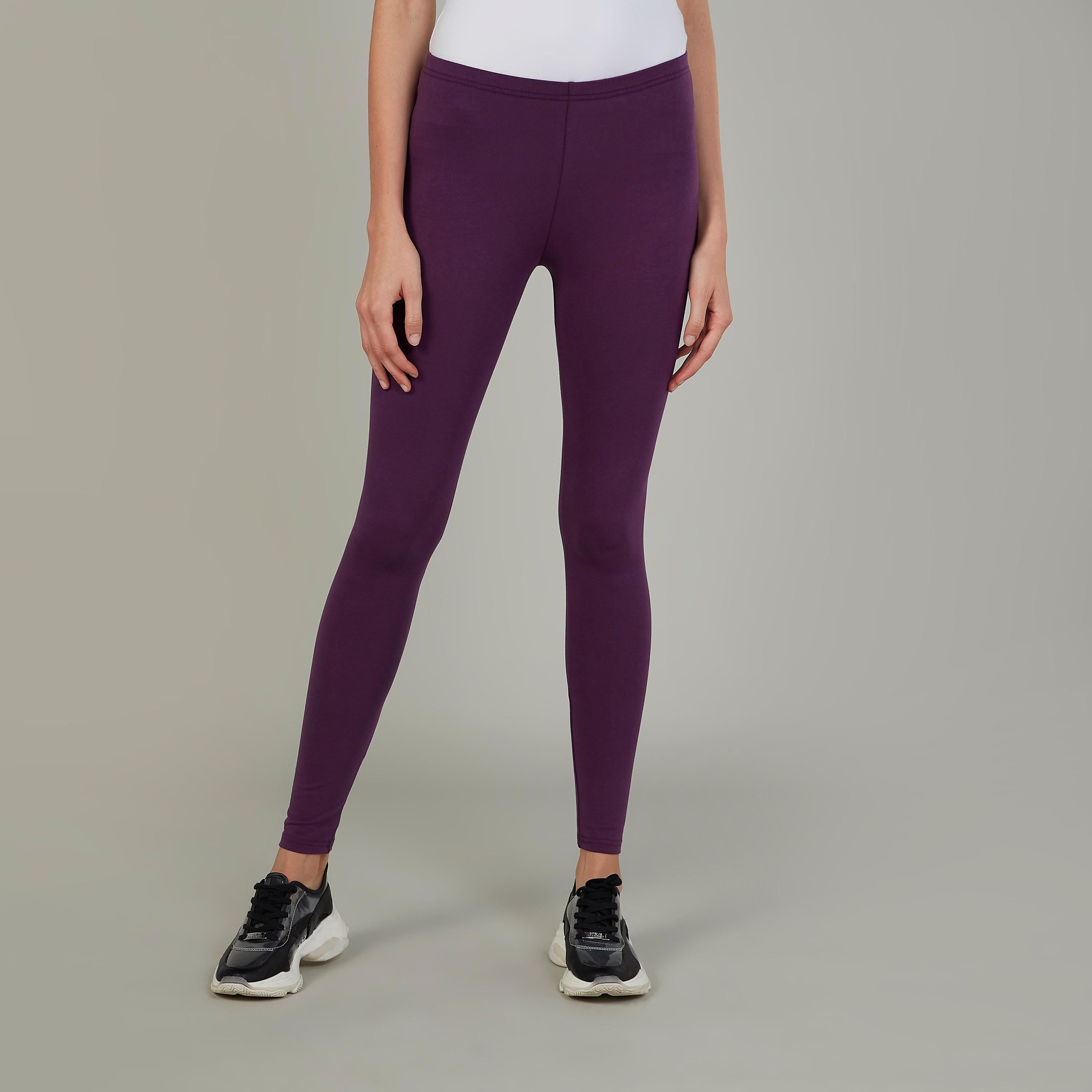 Plain Leggings with Elasticised Waistband-women-clothing-bottoms-leggings-image-1