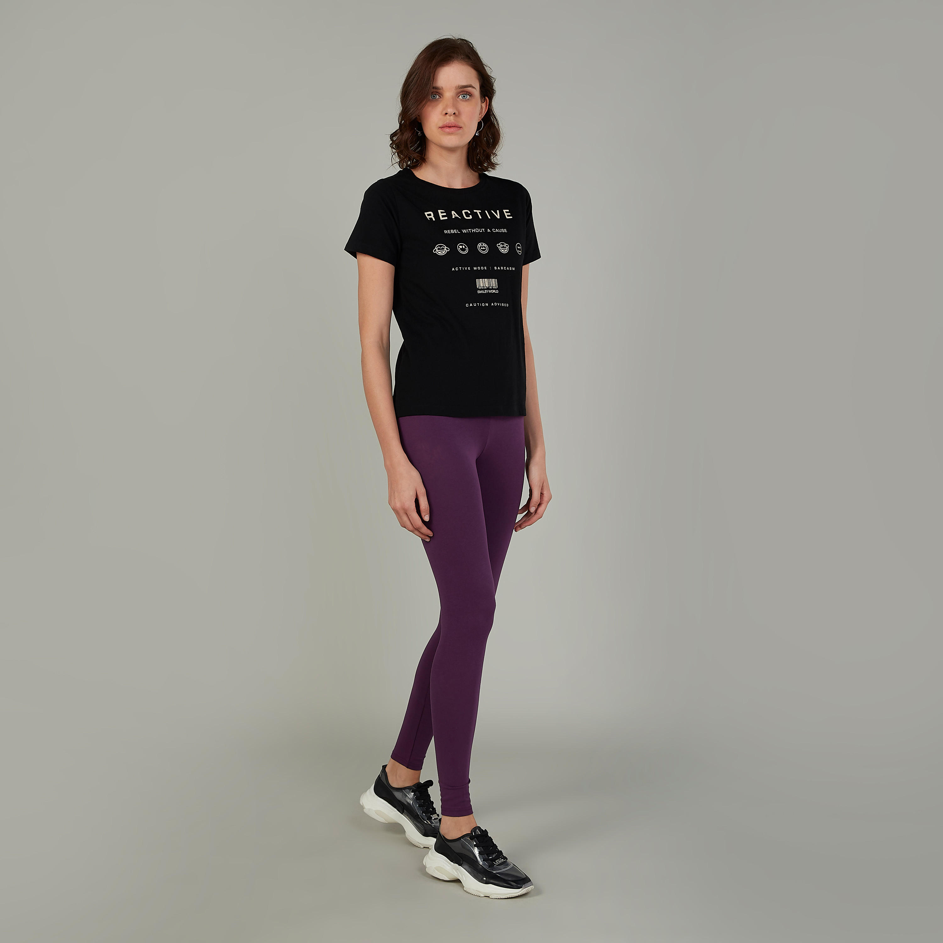 Plain Leggings with Elasticised Waistband-women-clothing-bottoms-leggings-image-2