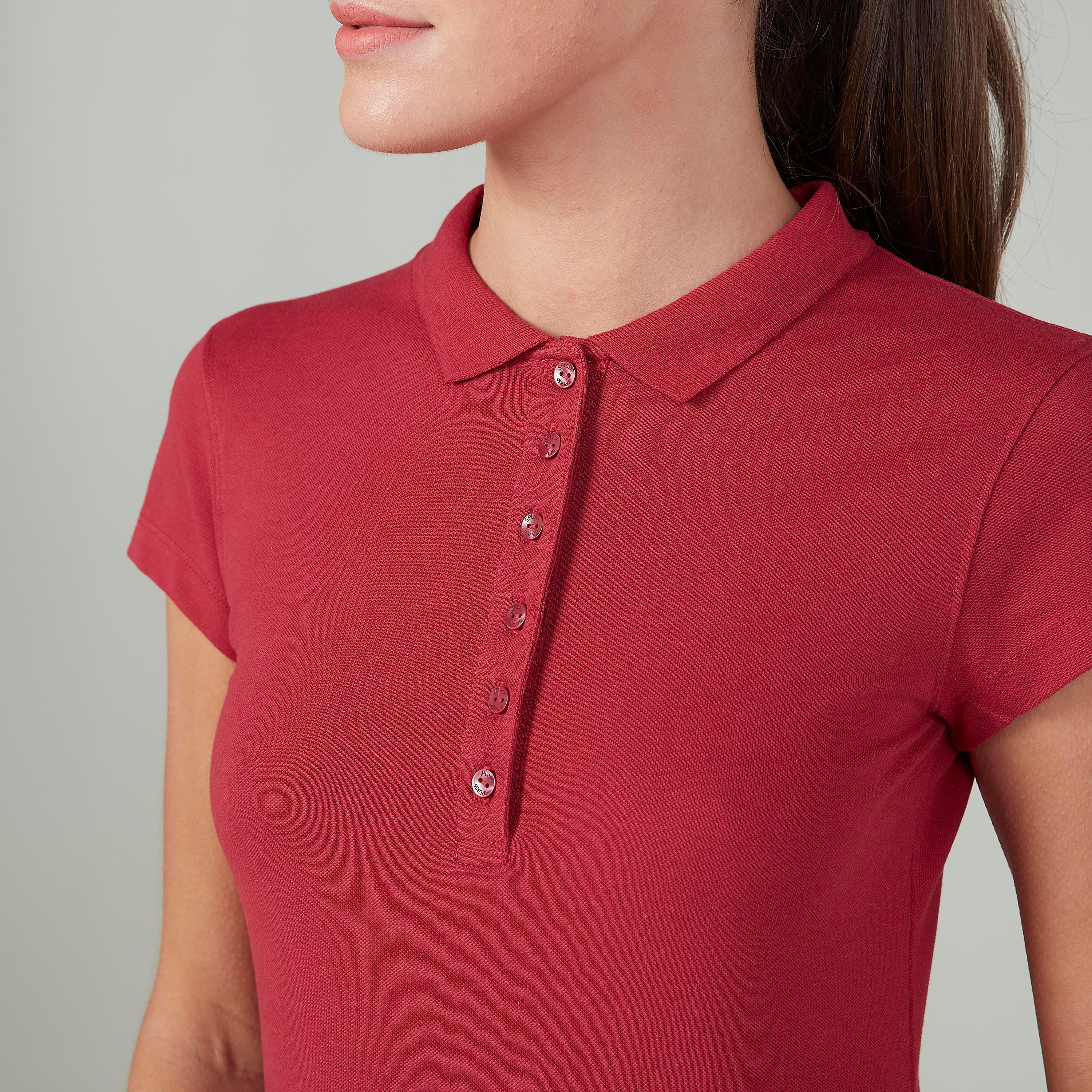 تيشيرت بولو سادة بأكمام كاب-women-clothing-tshirts-image-3