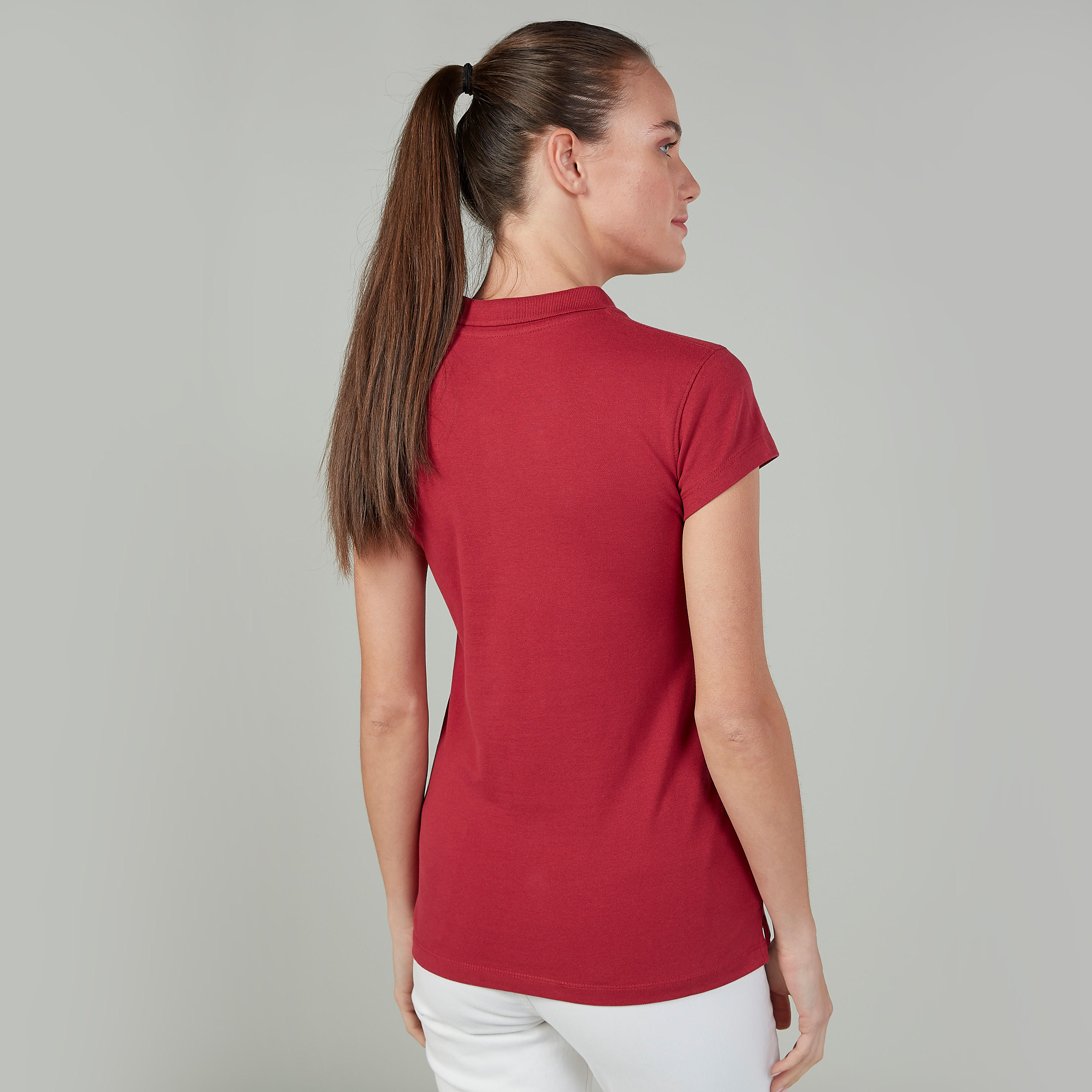 تيشيرت بولو سادة بأكمام كاب-women-clothing-tshirts-image-4