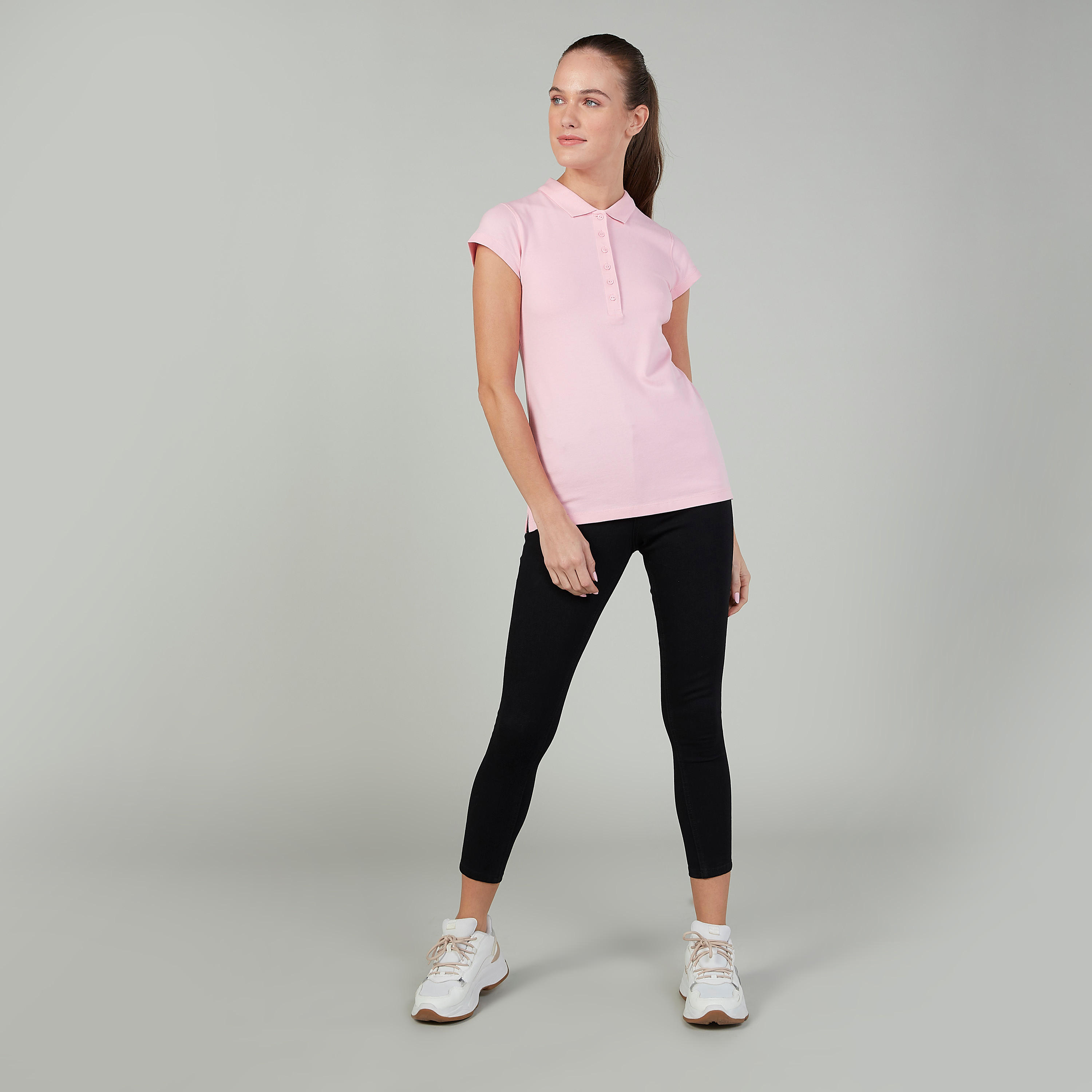 تيشيرت بولو سادة بأكمام كاب-women-clothing-tshirts-image-4