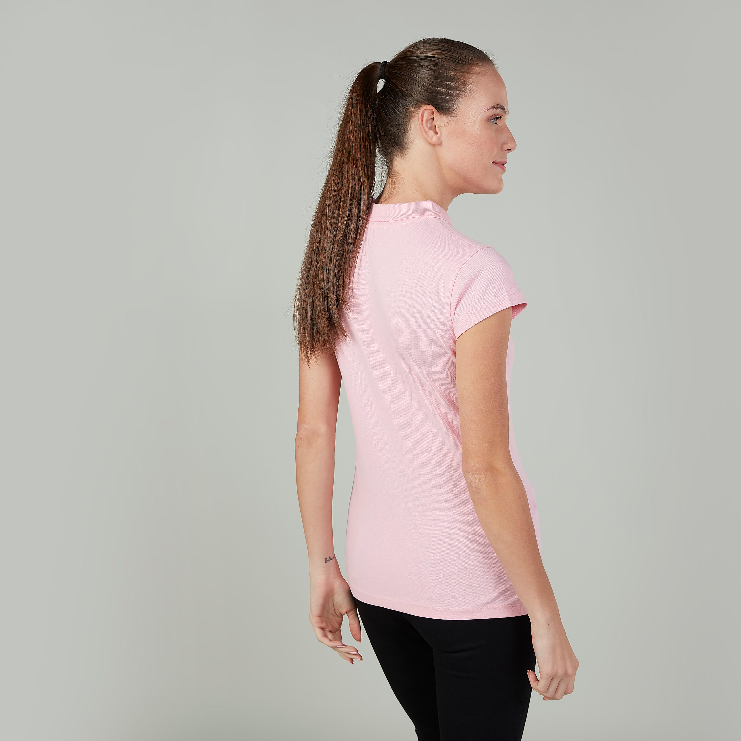 تيشيرت بولو سادة بأكمام كاب-women-clothing-tshirts-image-2