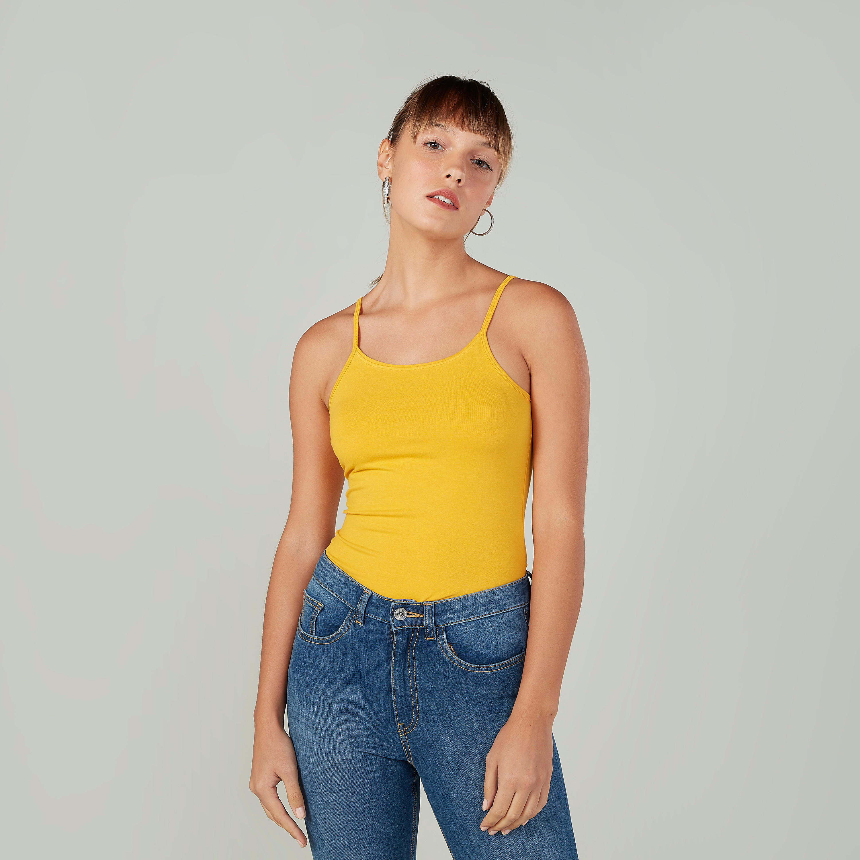 Plain Camisole with Scoop Neck and Spaghetti Straps-women-clothing-tshirts-image-1