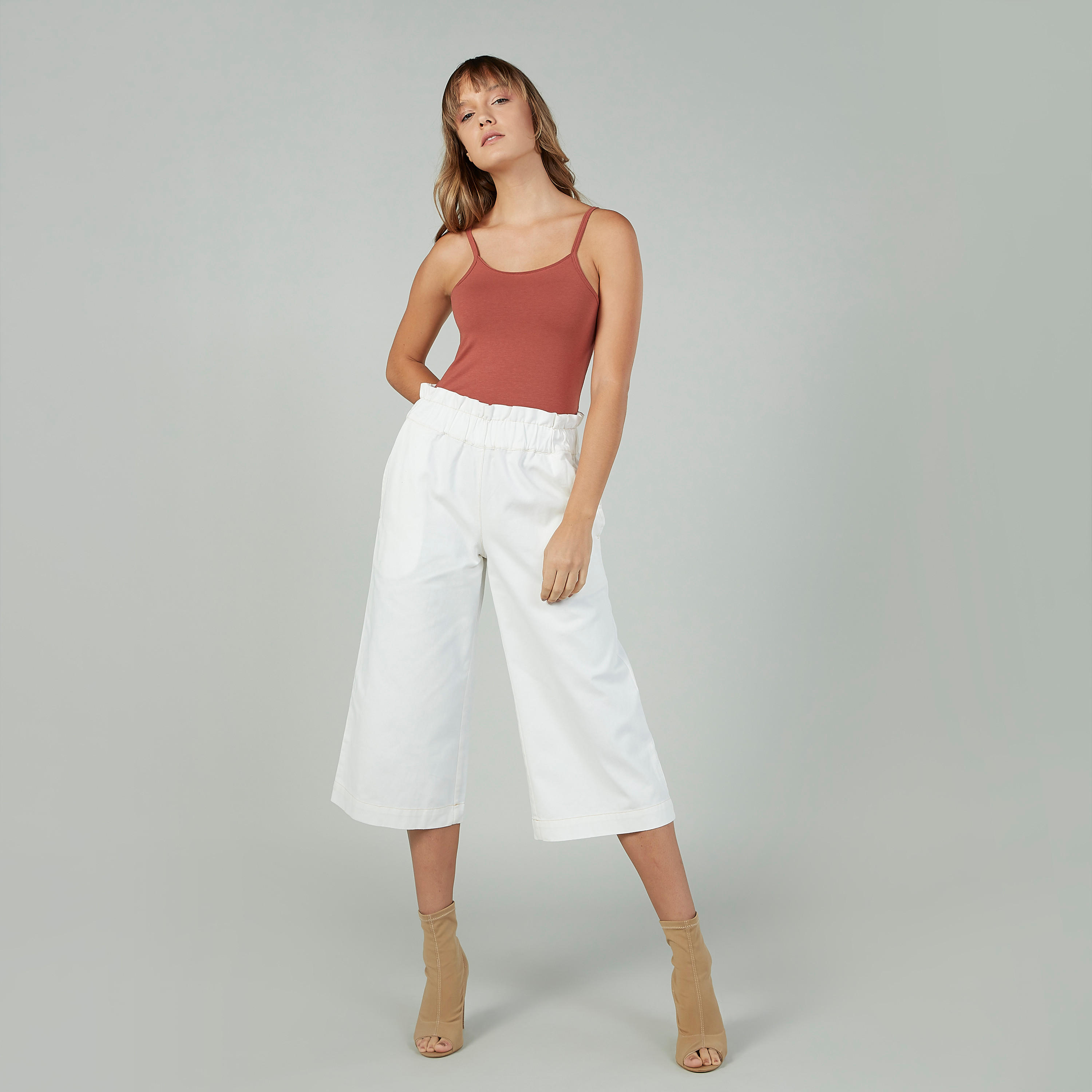 Plain Vest with Scoop Neck and Spaghetti Straps-women-clothing-tshirts-image-2