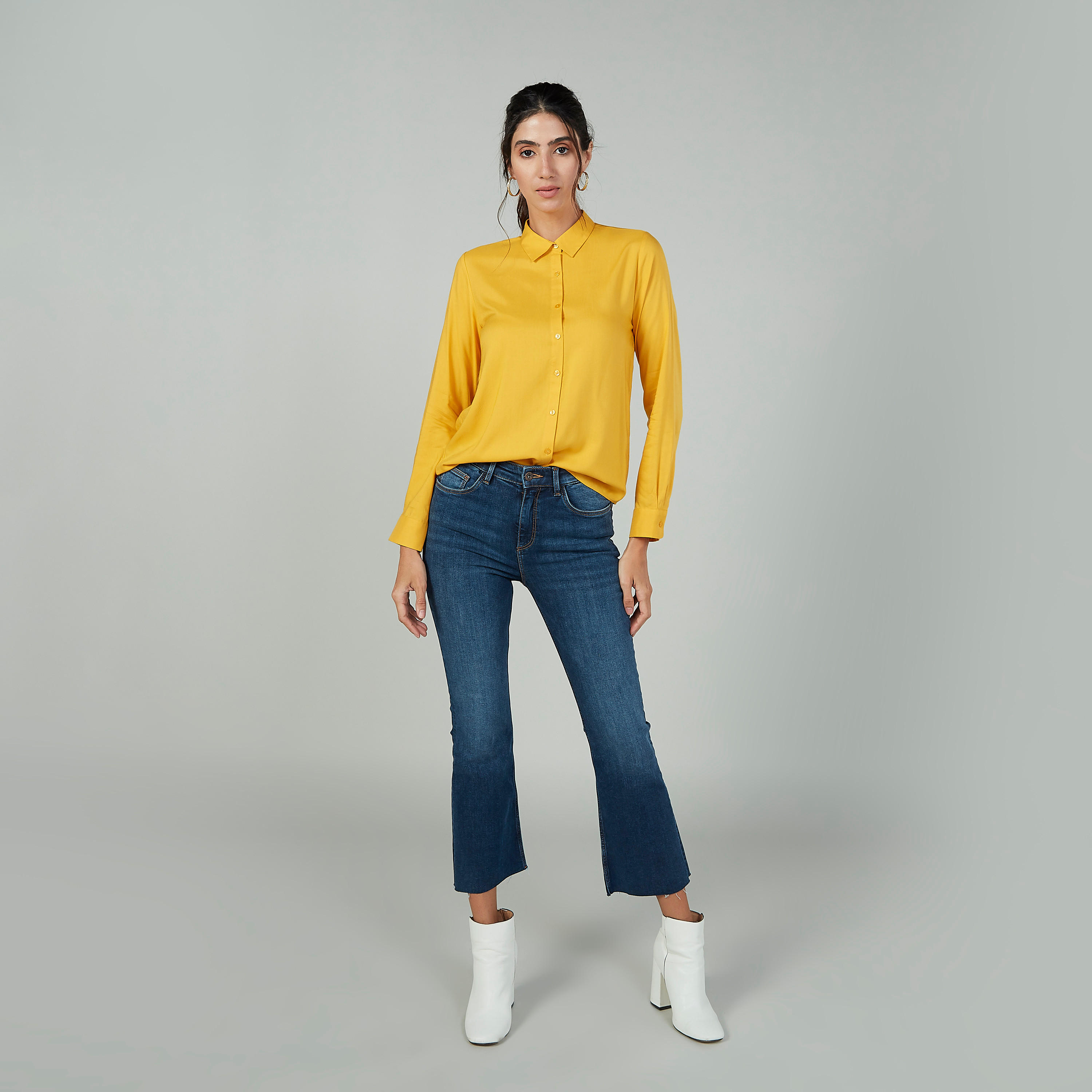 قميص سادة بياقة عاديّة وأكمام طويلة-women-clothing-shirtsandblouses-shirts-image-3