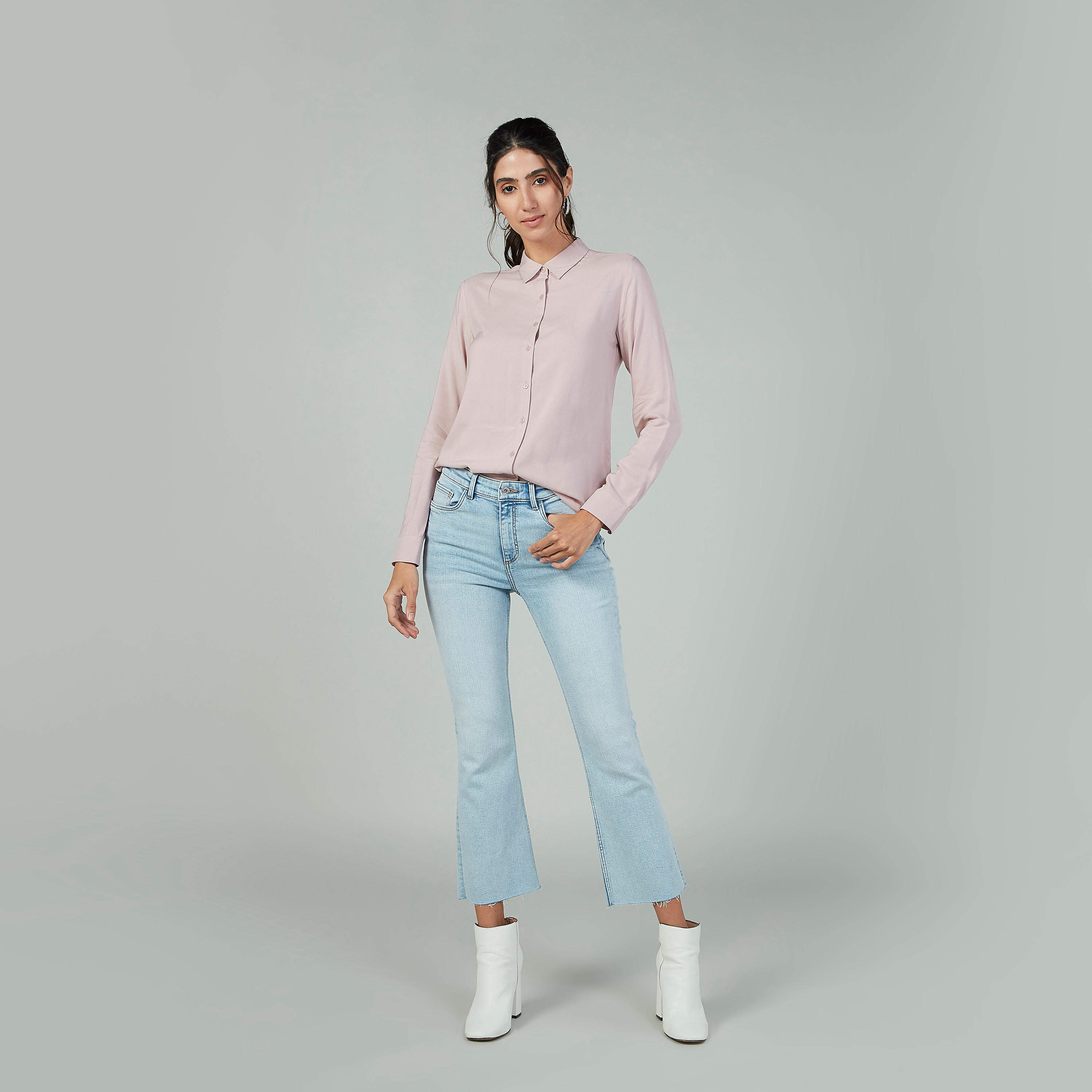 قميص سادة بياقة عاديّة وأكمام طويلة-women-clothing-shirtsandblouses-shirts-image-3