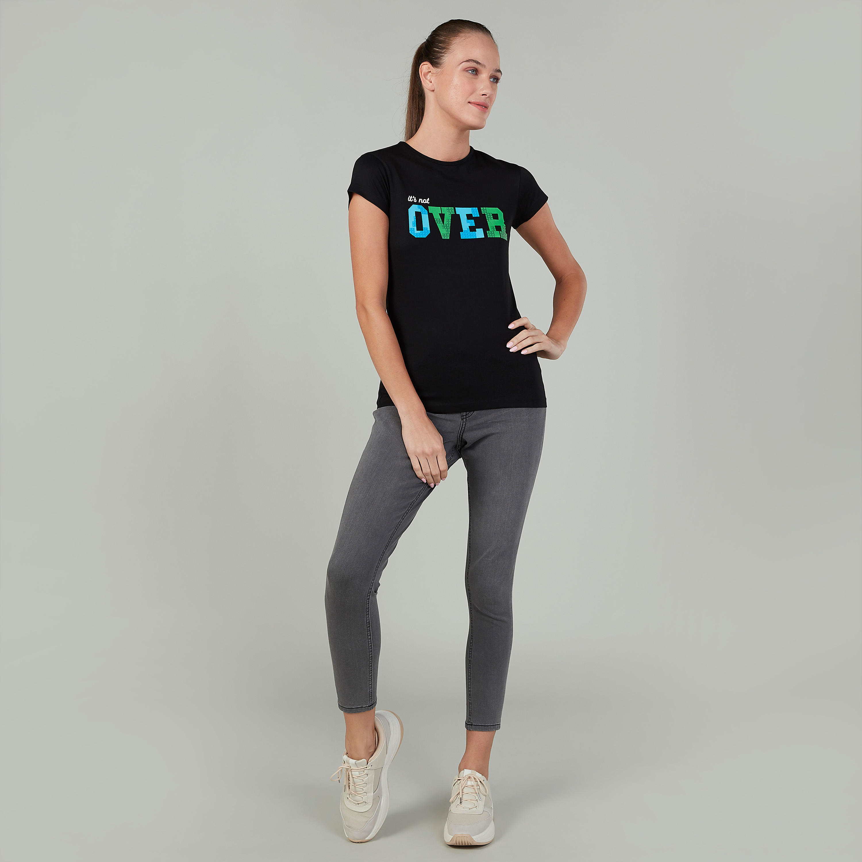 Sustainable Slim Fit Printed Crew NeckT-shirt with Cap Sleeves-women-clothing-tshirts-image-2
