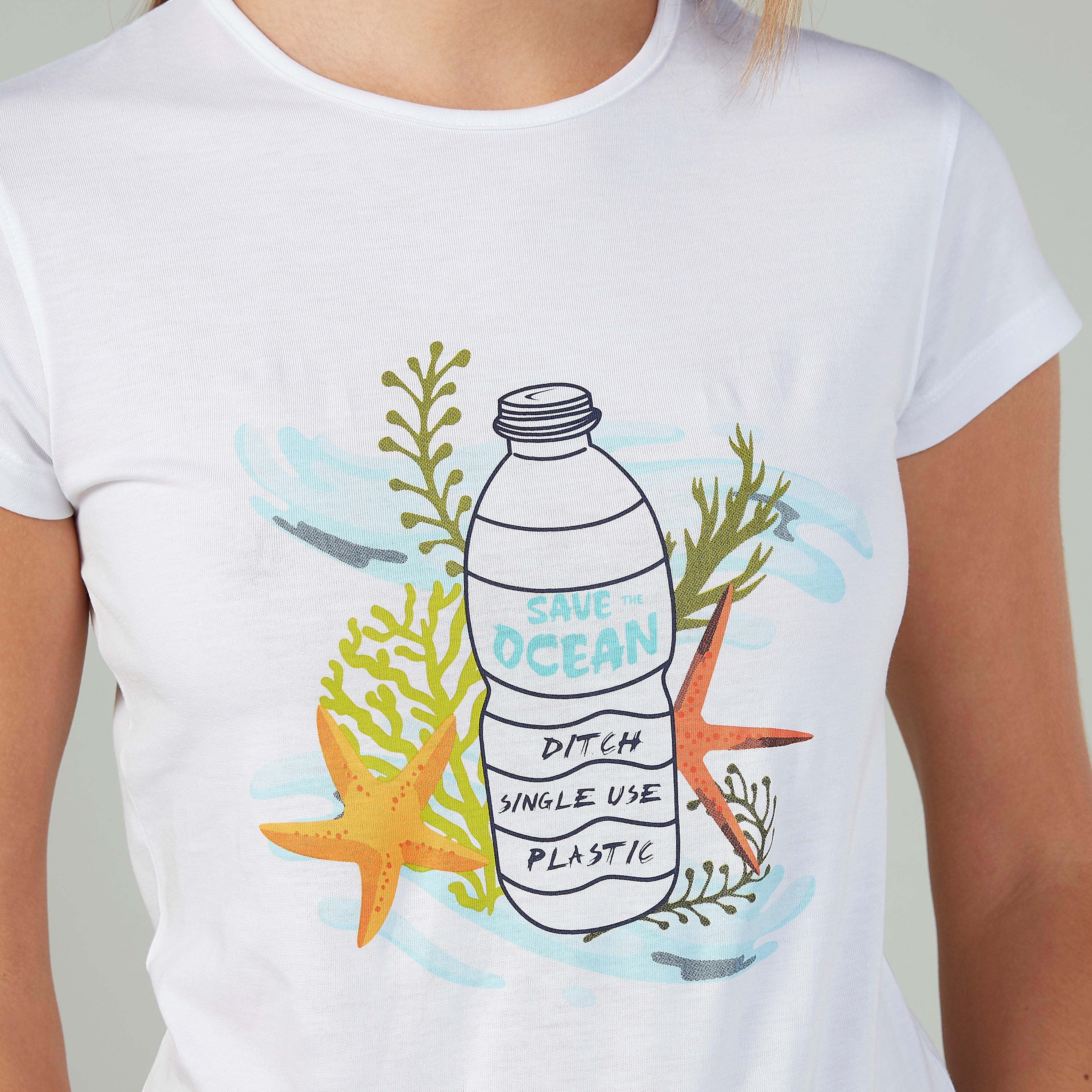 Slim Fit Printed T-shirt with Round Neck and Cap Sleeves-women-clothing-tshirts-image-3