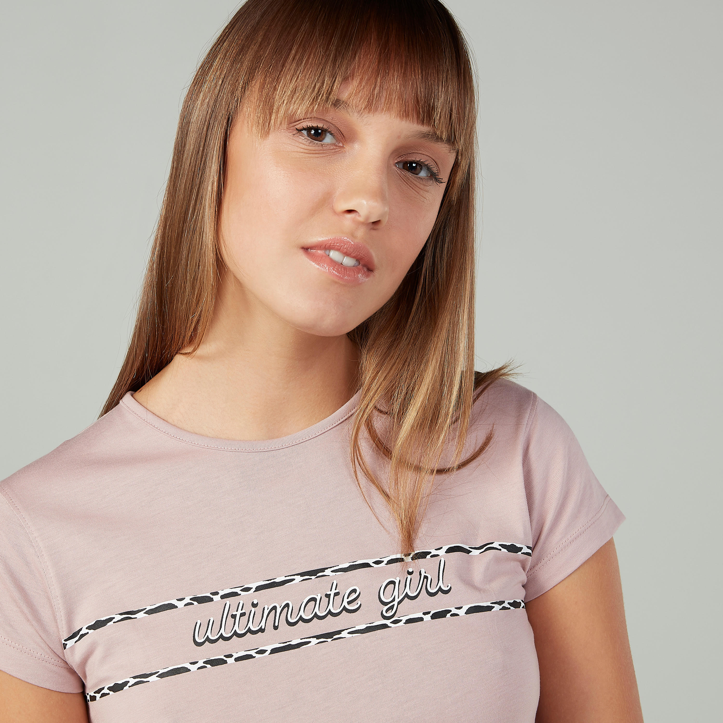Slim Fit Printed T-shirt with Crew Neck and Cap Sleeves-women-clothing-tshirts-image-3