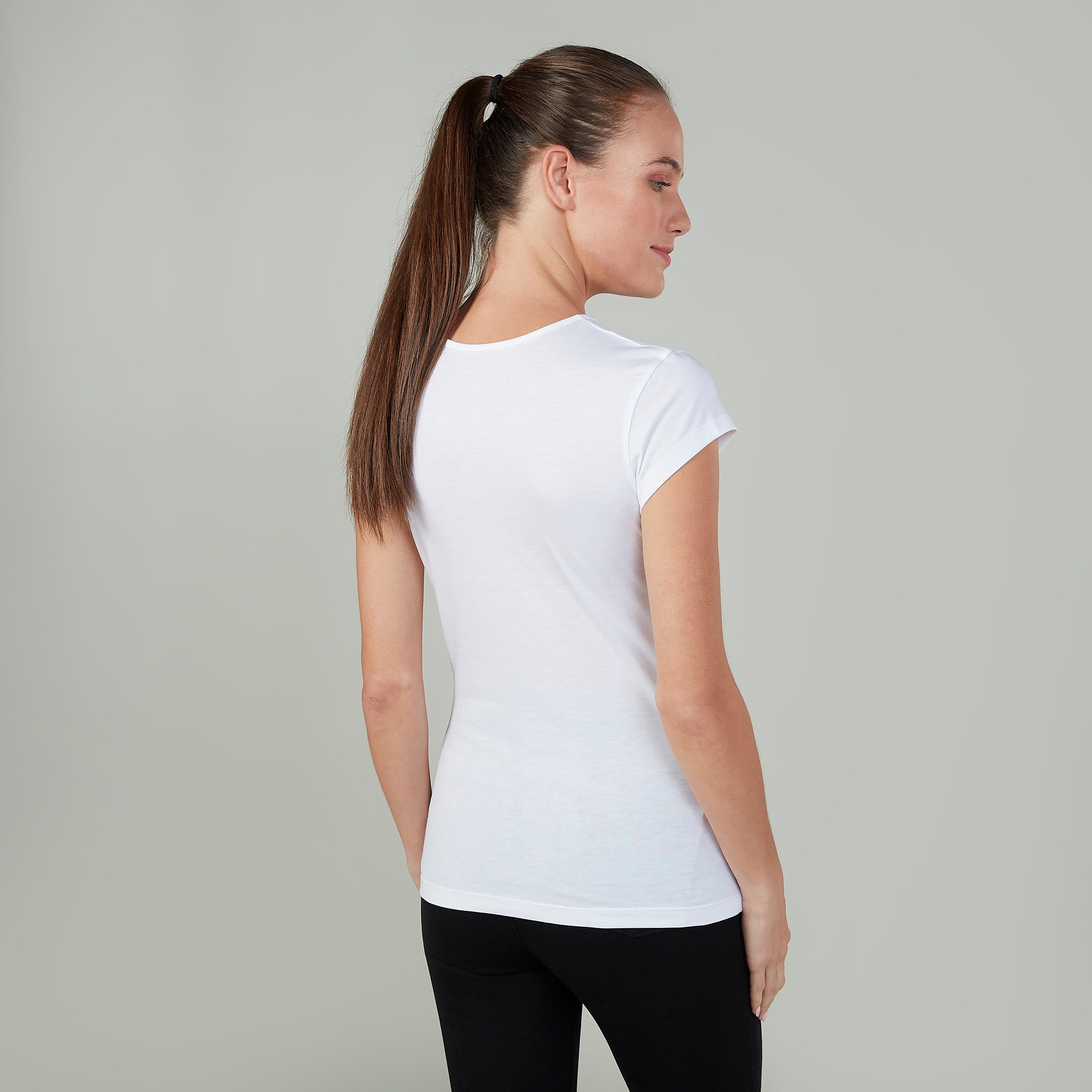 Slim Fit Printed T-shirt with Round Neck and Cap Sleeves-women-clothing-tshirts-image-4