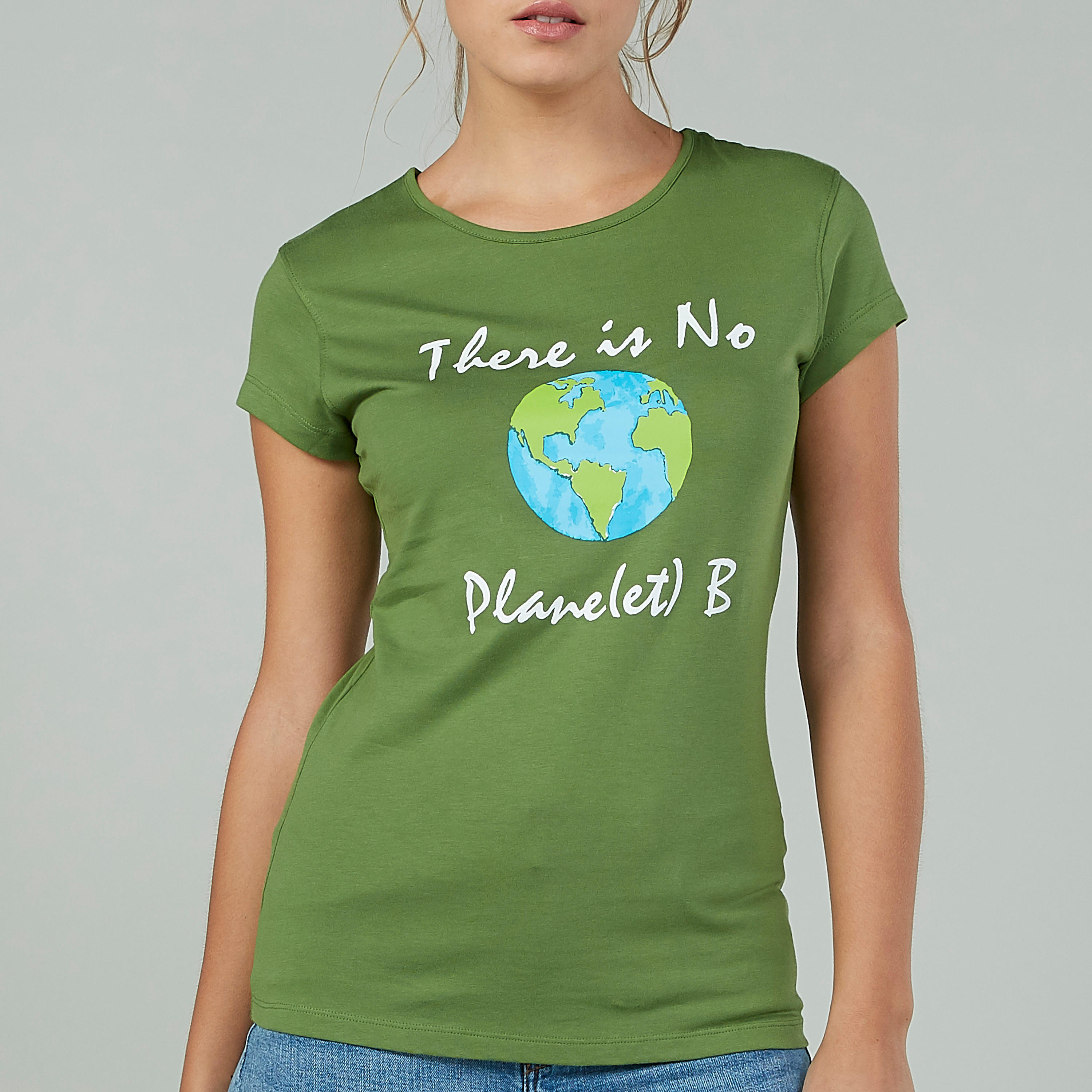 تيشيرت سليم بياقة مستديرة وأكمام كاب وطبعات-women-clothing-tshirts-image-3