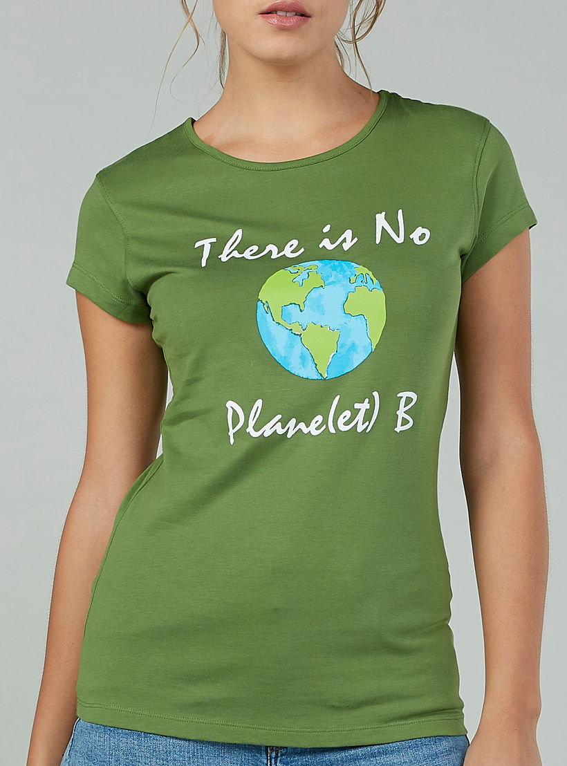 تيشيرت سليم بياقة مستديرة وأكمام كاب وطبعات-women-clothing-tshirts-image-3
