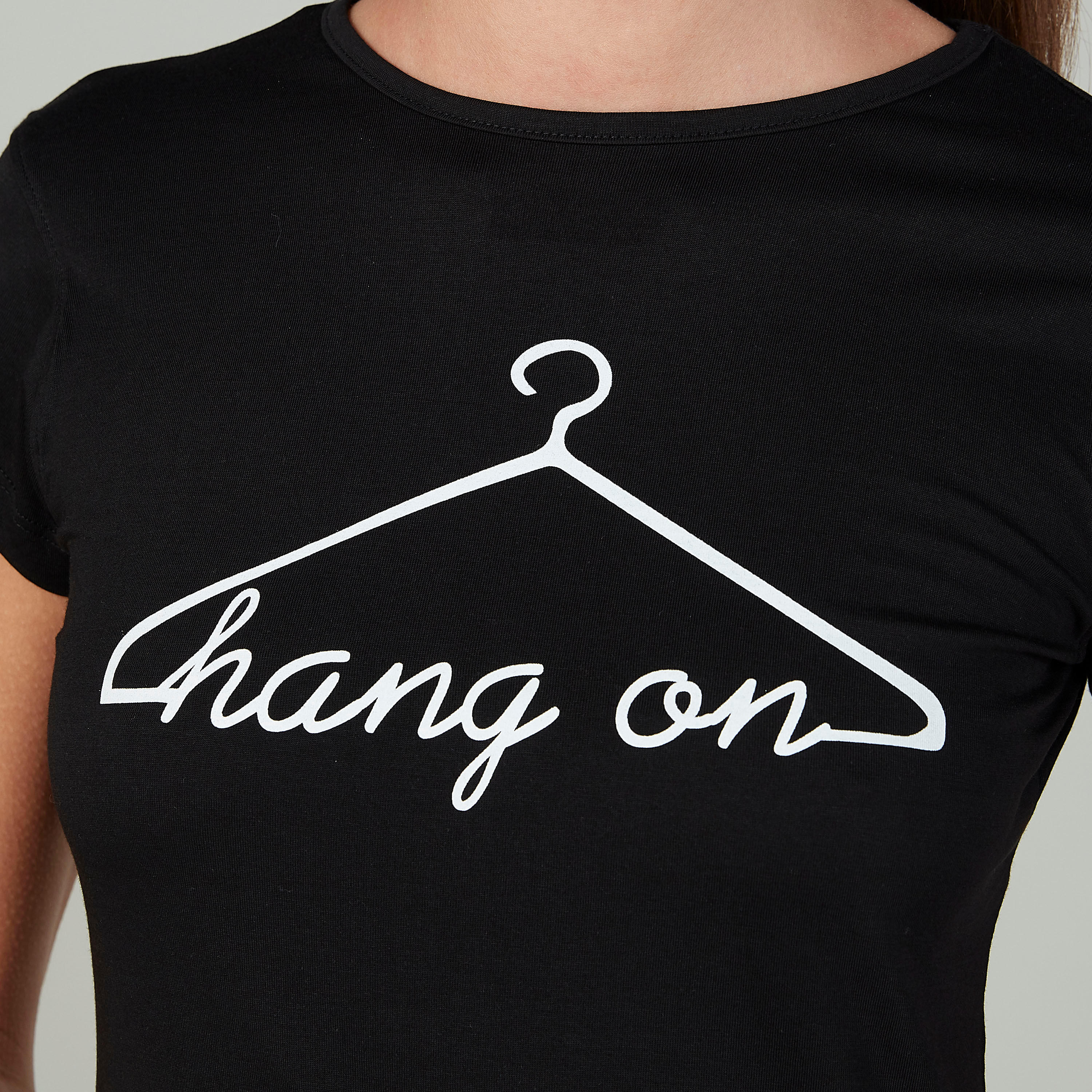 Slim Fit Printed T-shirt with Round Neck and Cap Sleeves-women-clothing-tshirts-image-3