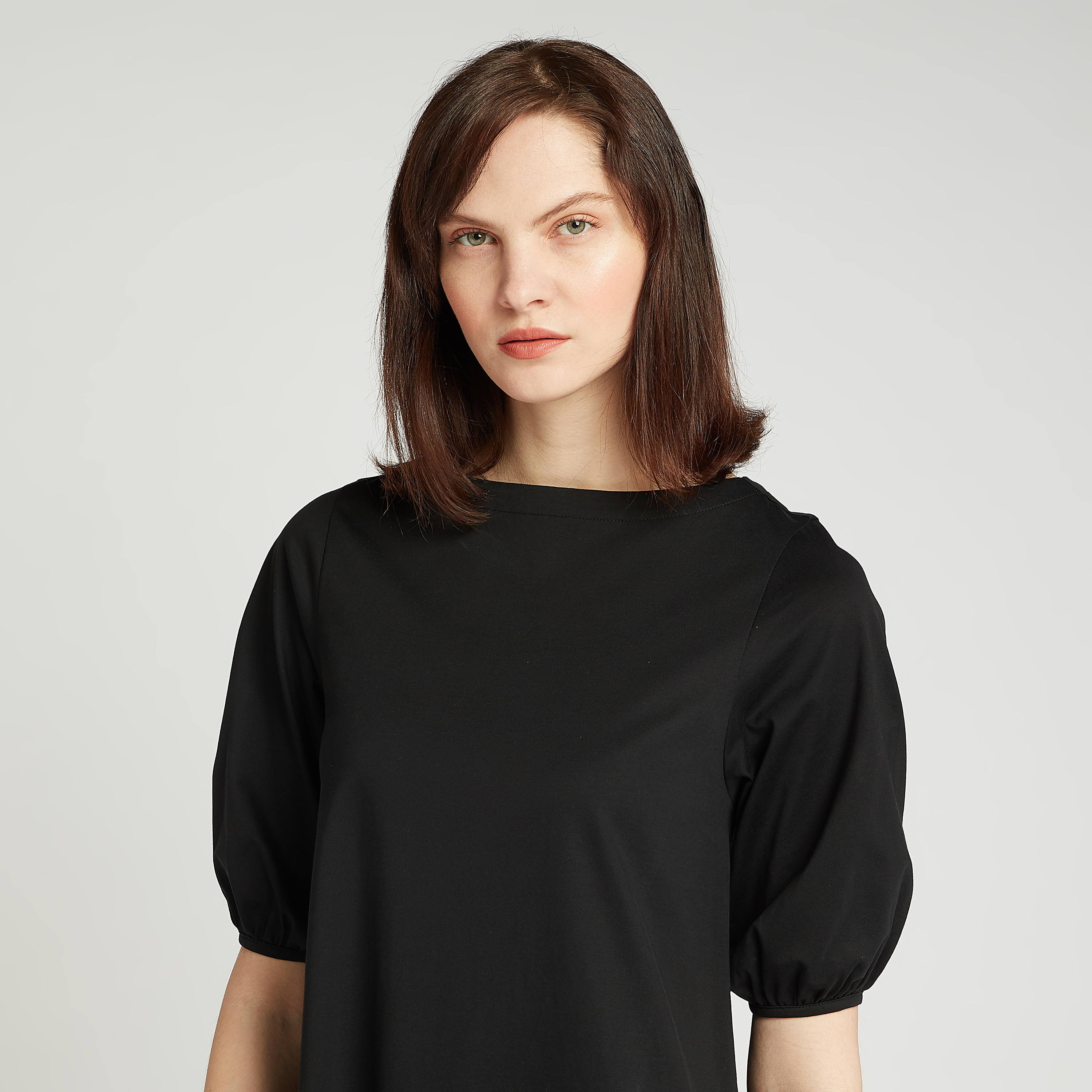 فستان قصير بطبعات بياقة قارب وأكمام قصيرة-women-clothing-dresses-image-3