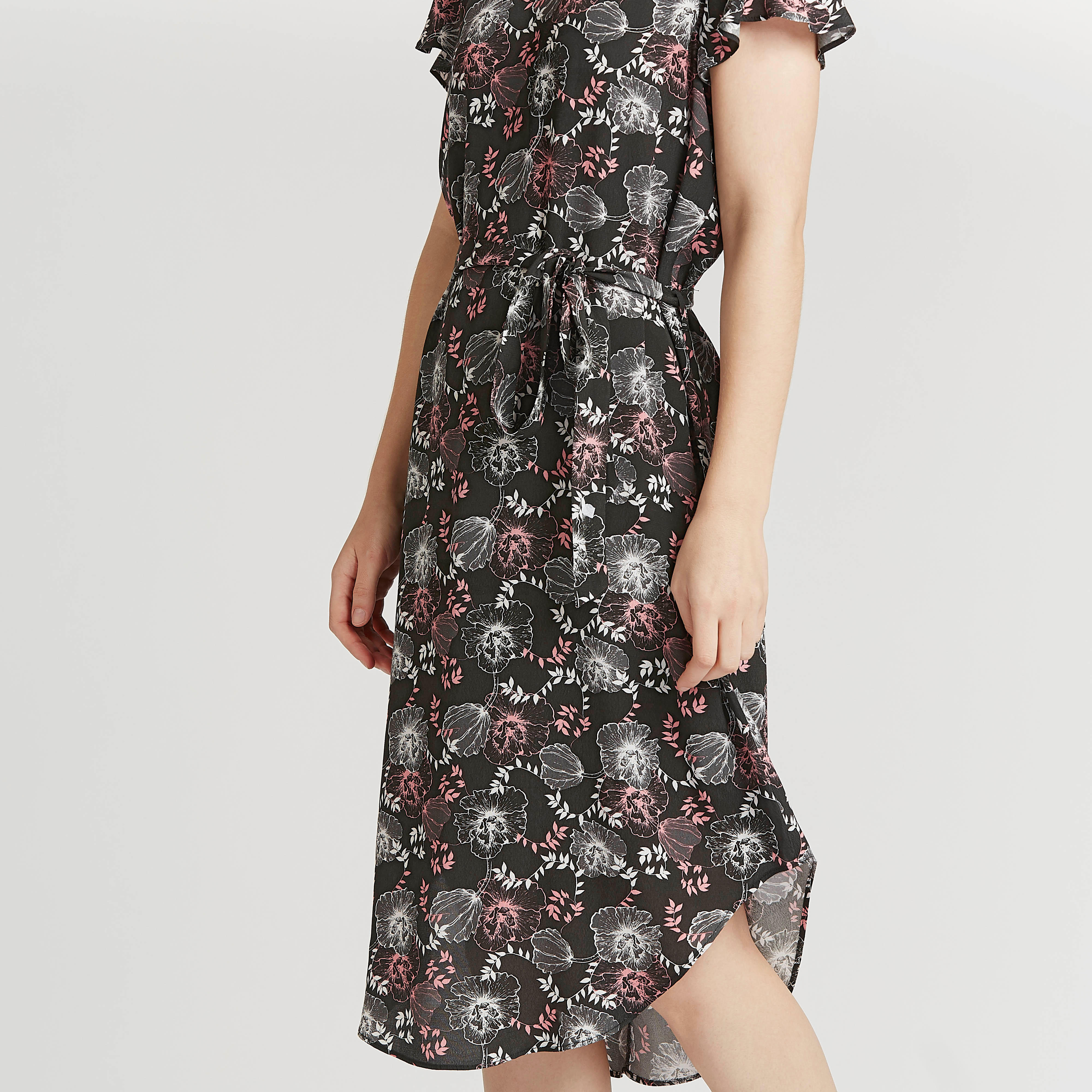 فستان إيه لاين ميدي بطبعات مع ياقة V وأربطة-women-clothing-dresses-image-3