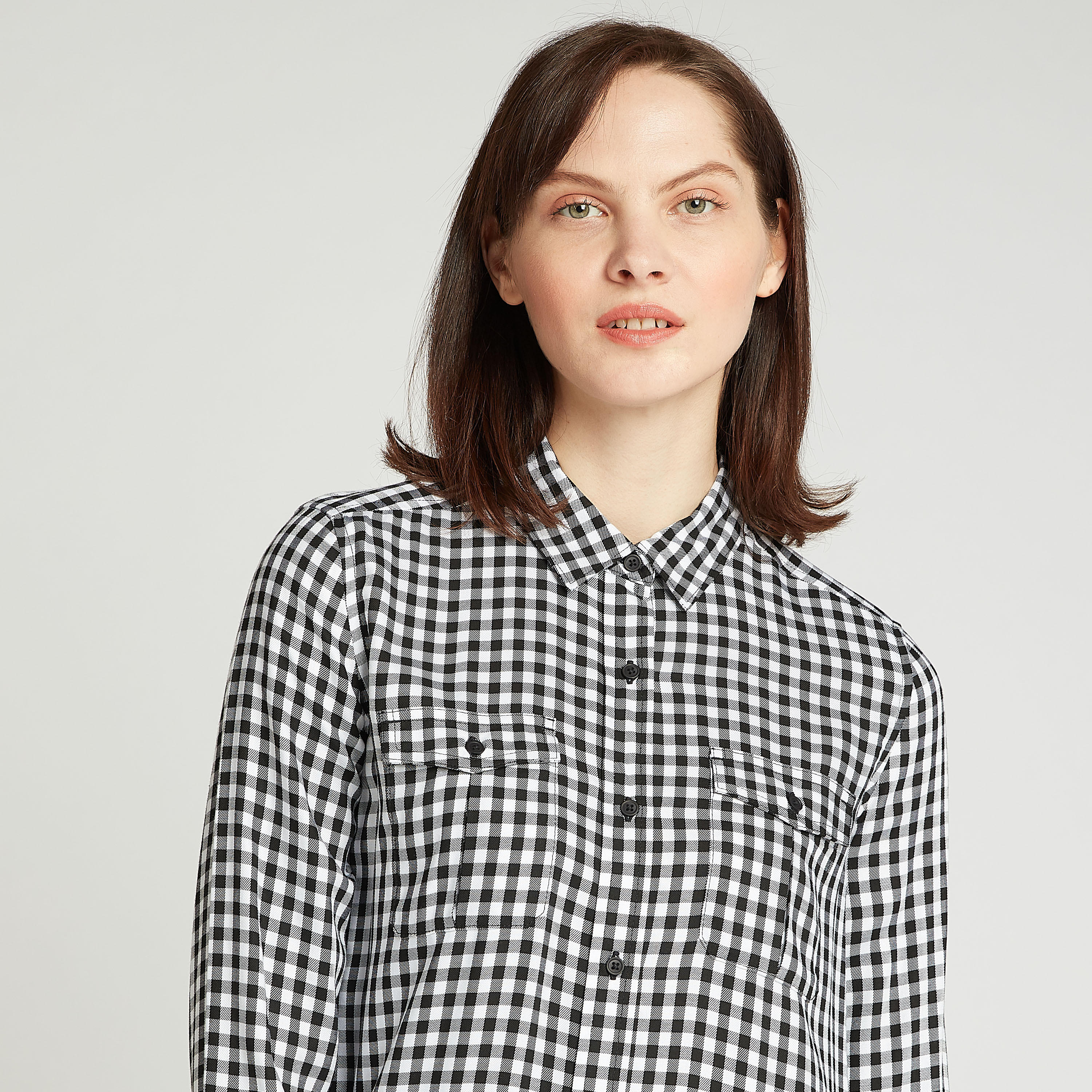 تونيك كاروهات بأكمام طويلة وجيوب بطيّة-women-clothing-shirtsandblouses-blouses-image-2