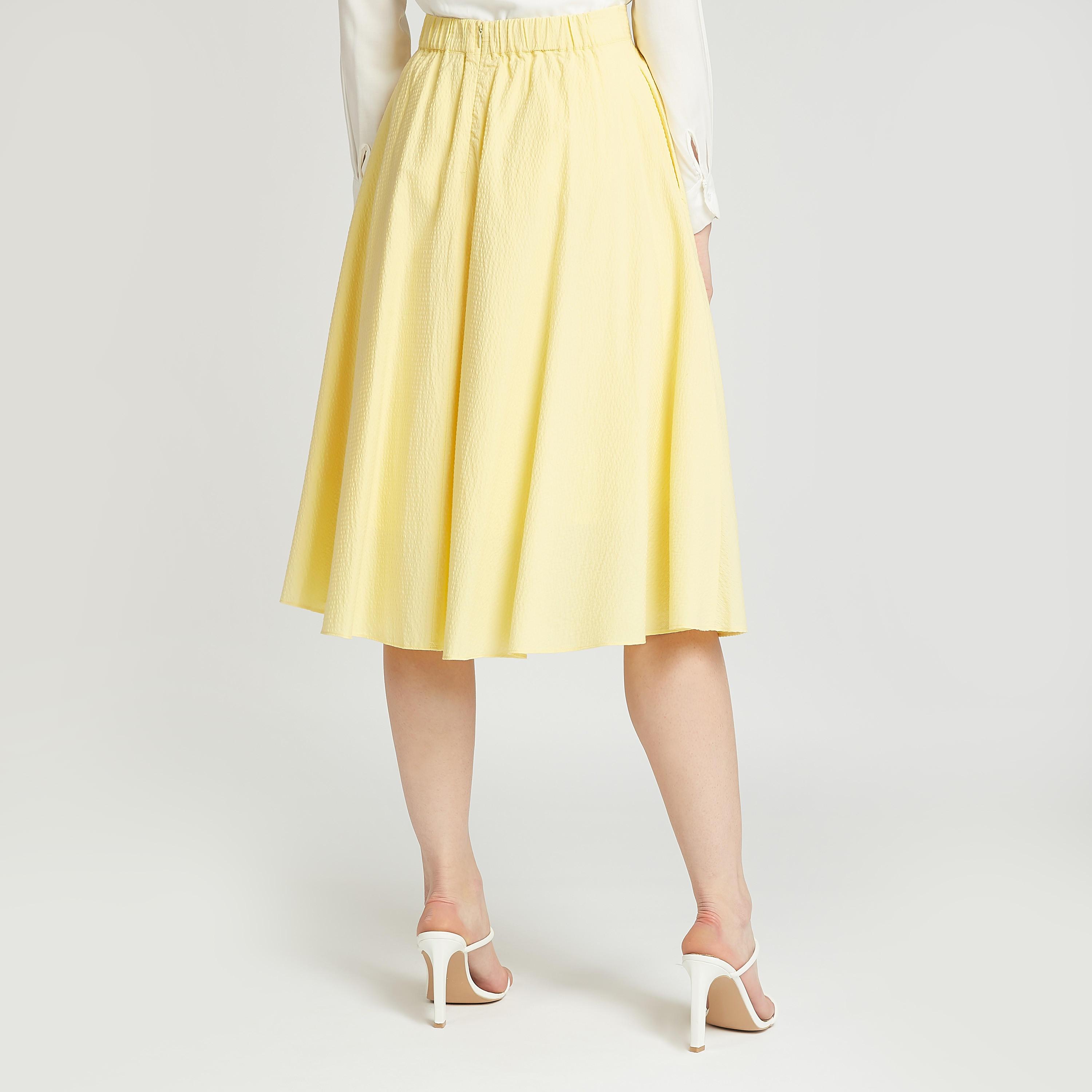 Solid Midi A-line Skirt with Pocket Detail and Elasticised Waistband-women-clothing-bottoms-skirts-image-4