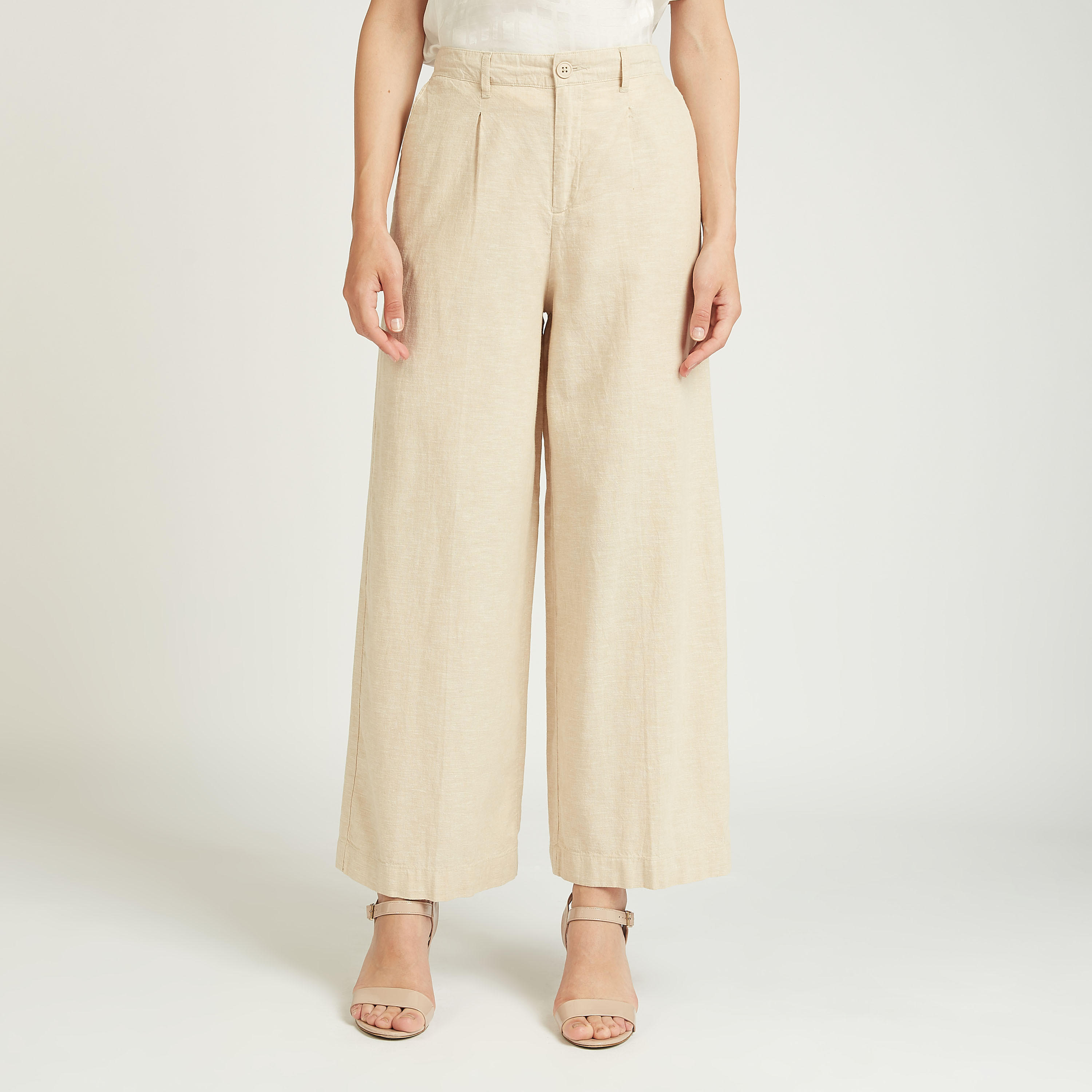 Full Length Solid Palazzo Pant with Pocket Detail-women-clothing-bottoms-trousers-image-1