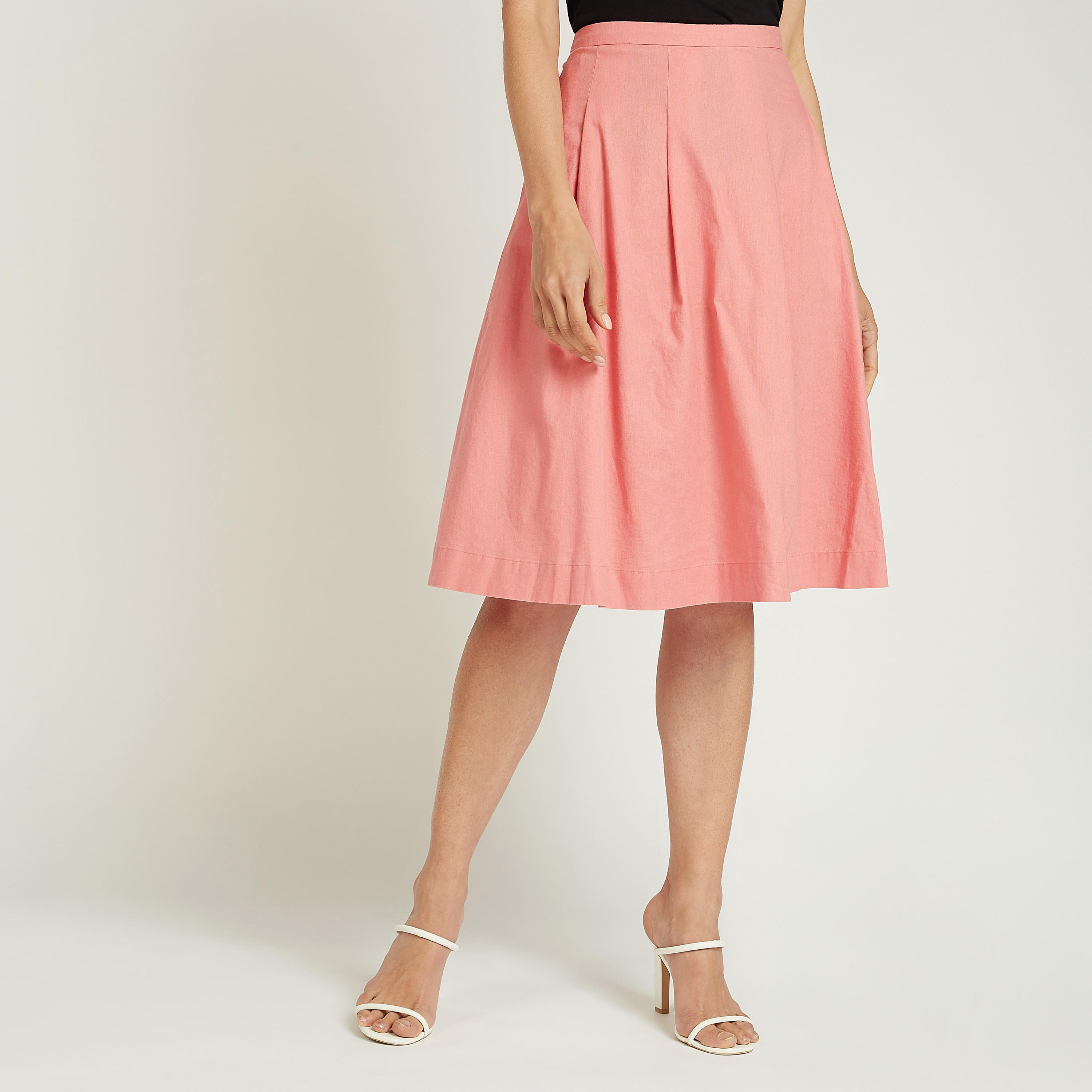 تنورة بارزة الملمس إيه لاين قصيرة بخصر مطّاطي-women-clothing-bottoms-skirts-image-1
