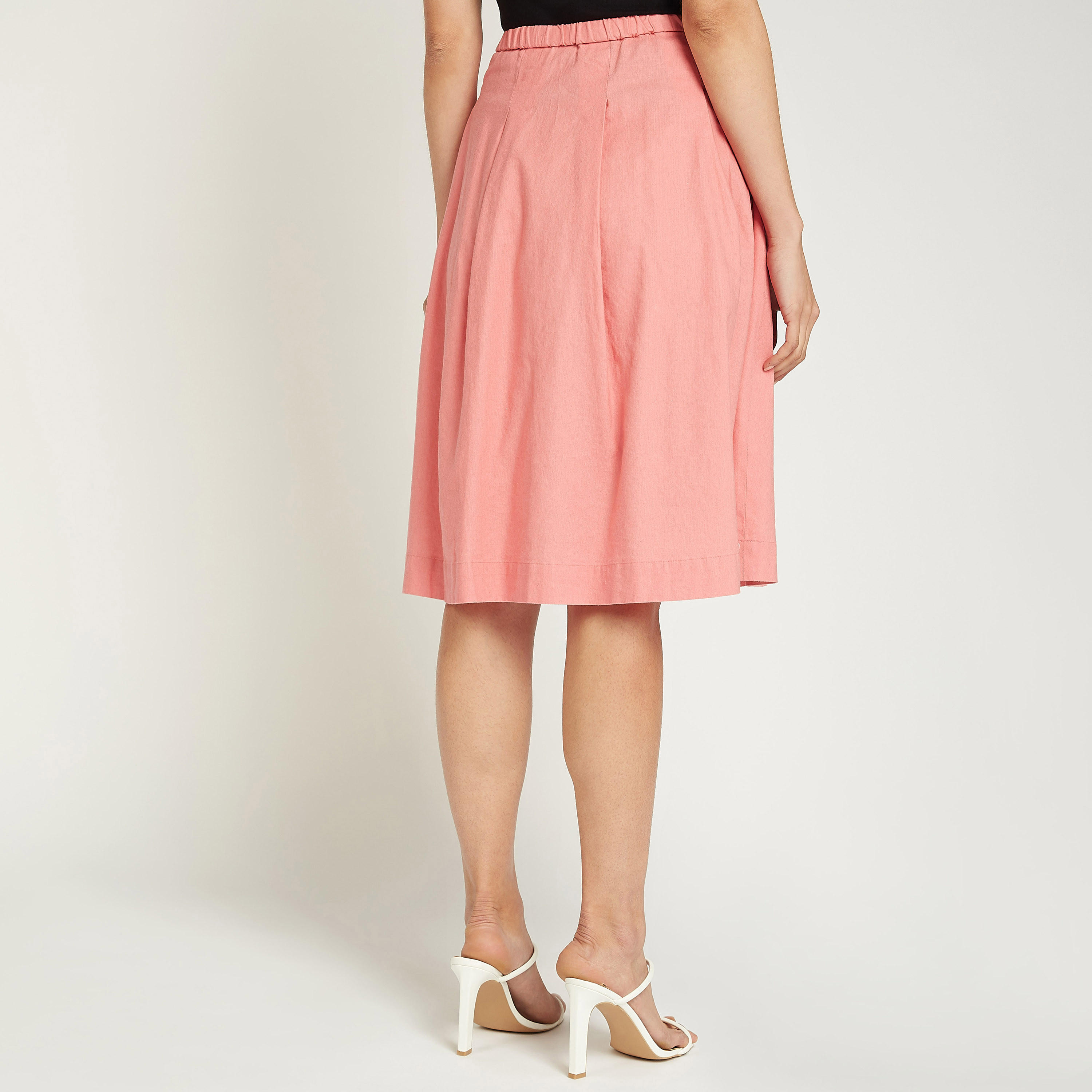 تنورة بارزة الملمس إيه لاين قصيرة بخصر مطّاطي-women-clothing-bottoms-skirts-image-4