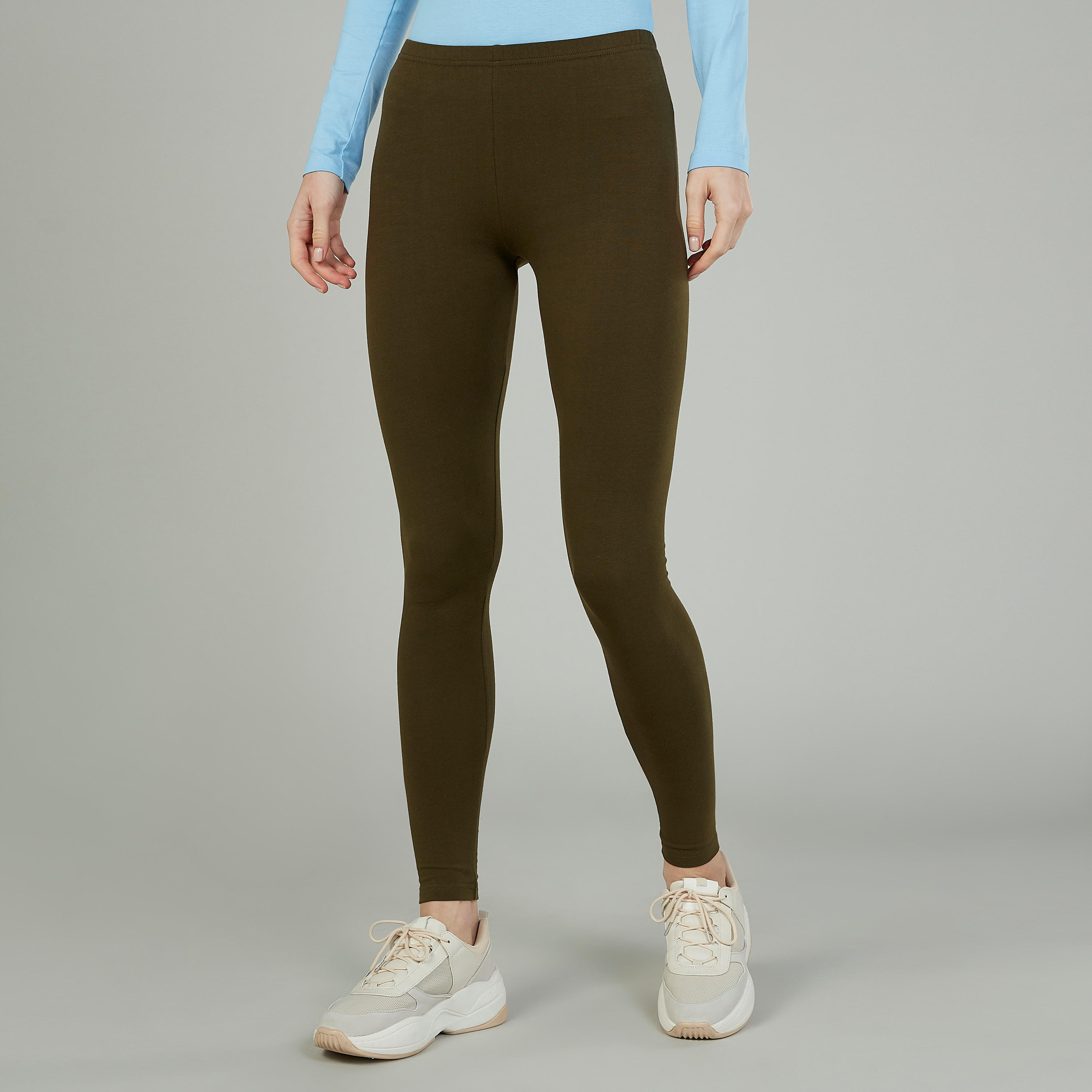 بنطلون ليقنز سادة بخصر مطّاطي-women-clothing-bottoms-leggings-image-5