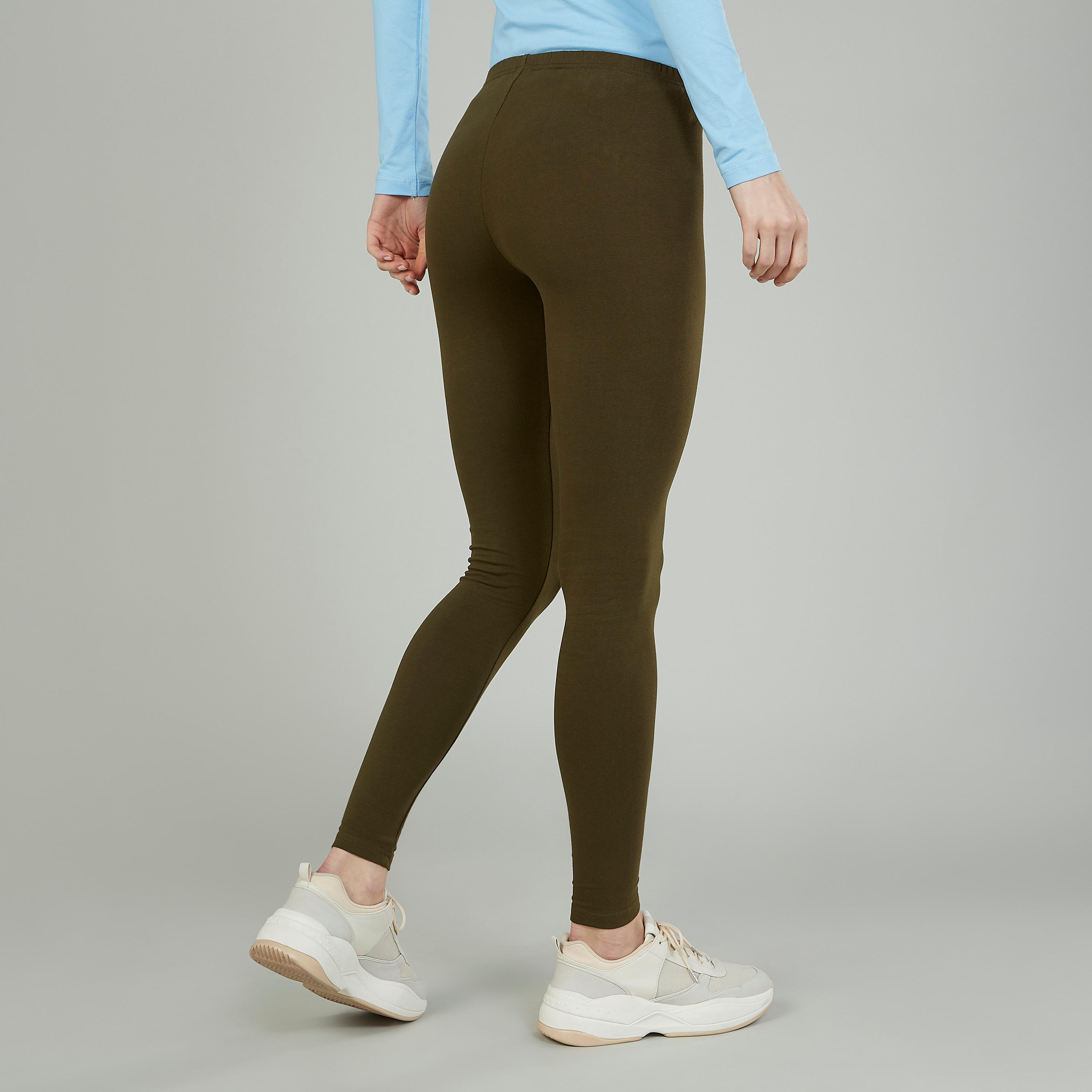 بنطلون ليقنز سادة بخصر مطّاطي-women-clothing-bottoms-leggings-image-2