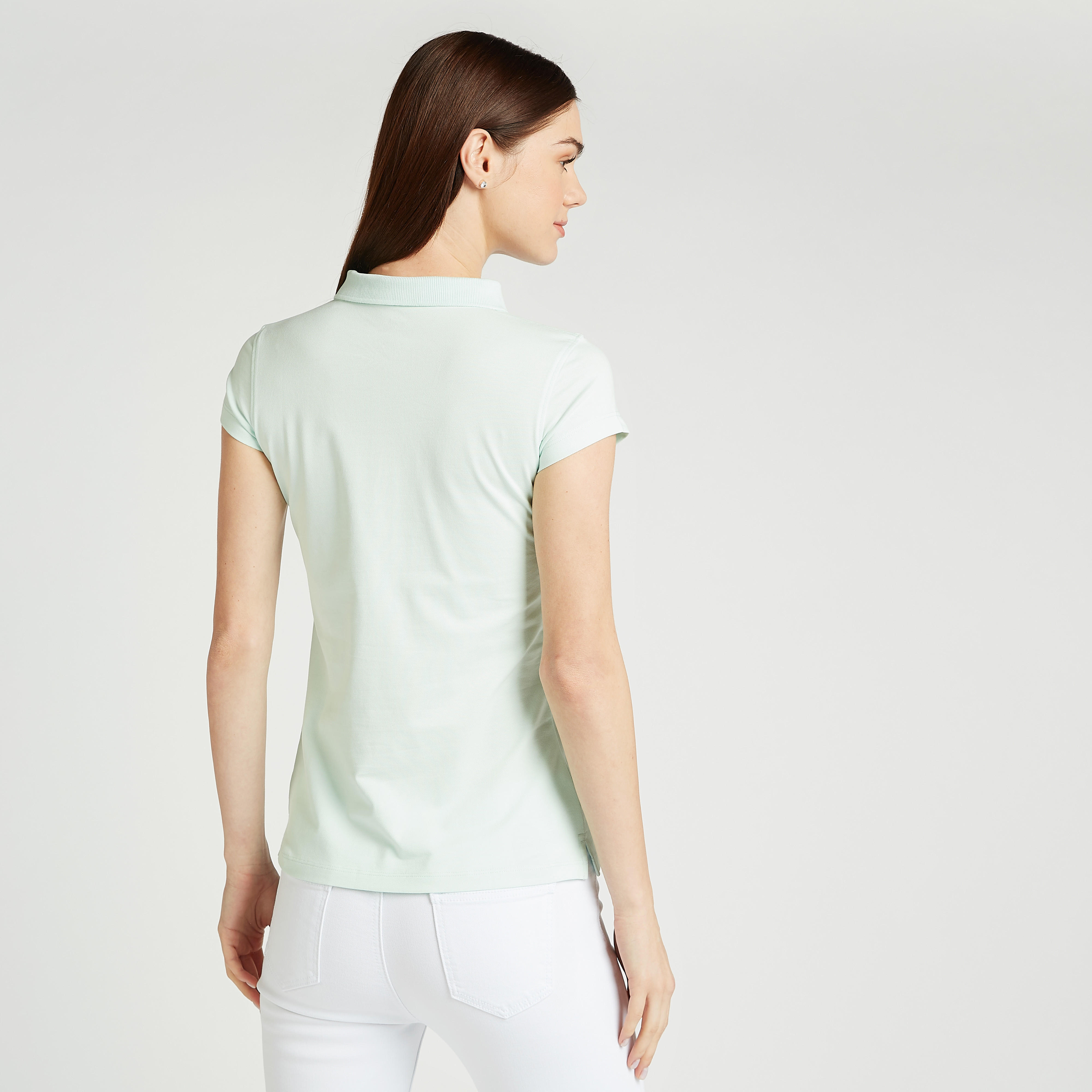 Solid Polo T-shirt with Cap Sleeves-women-clothing-tshirts-image-4