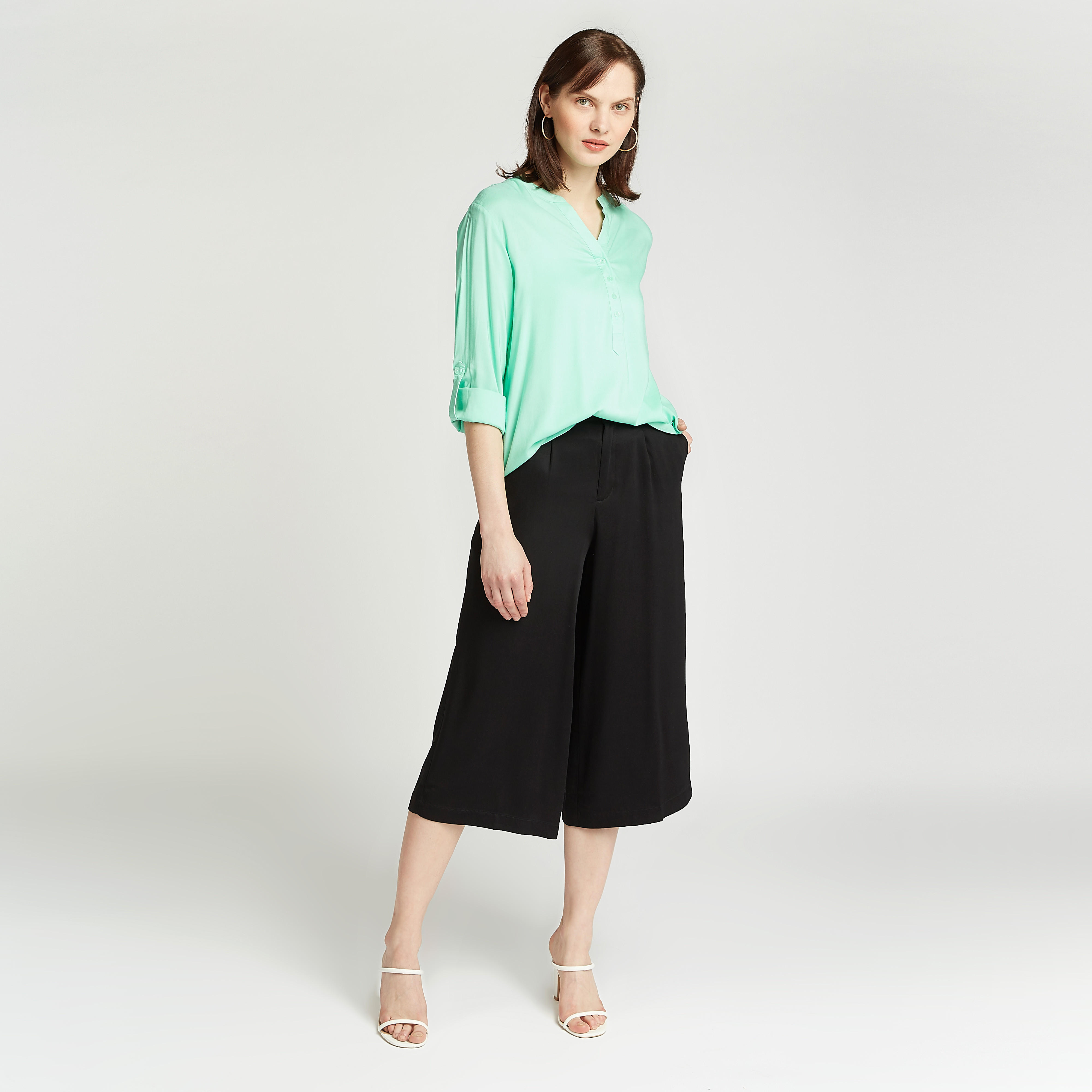 بلوزة سادة بأكمام طويلة وأطراف غير مستوية-women-clothing-shirtsandblouses-blouses-image-3