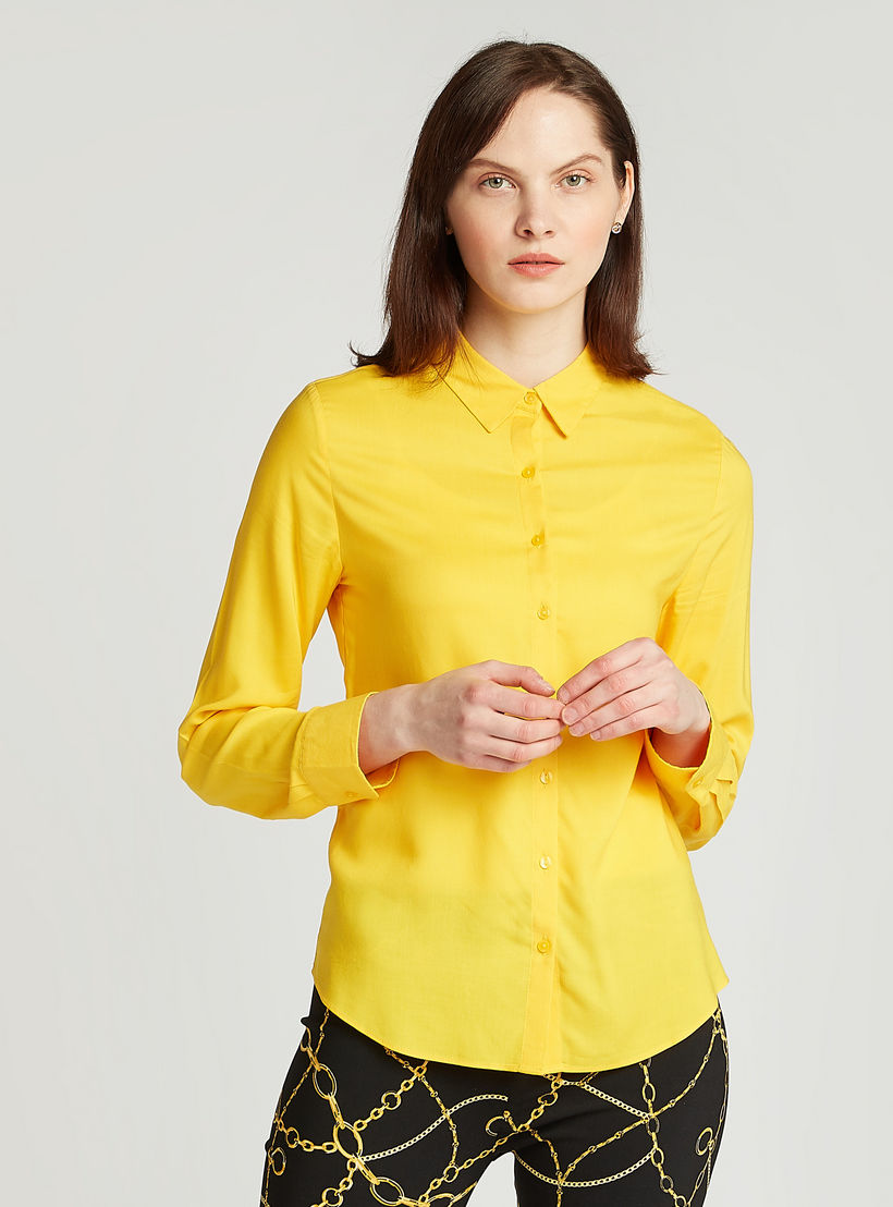 قميص سادة بياقة عاديّة وأكمام طويلة-women-clothing-shirtsandblouses-shirts-image-4