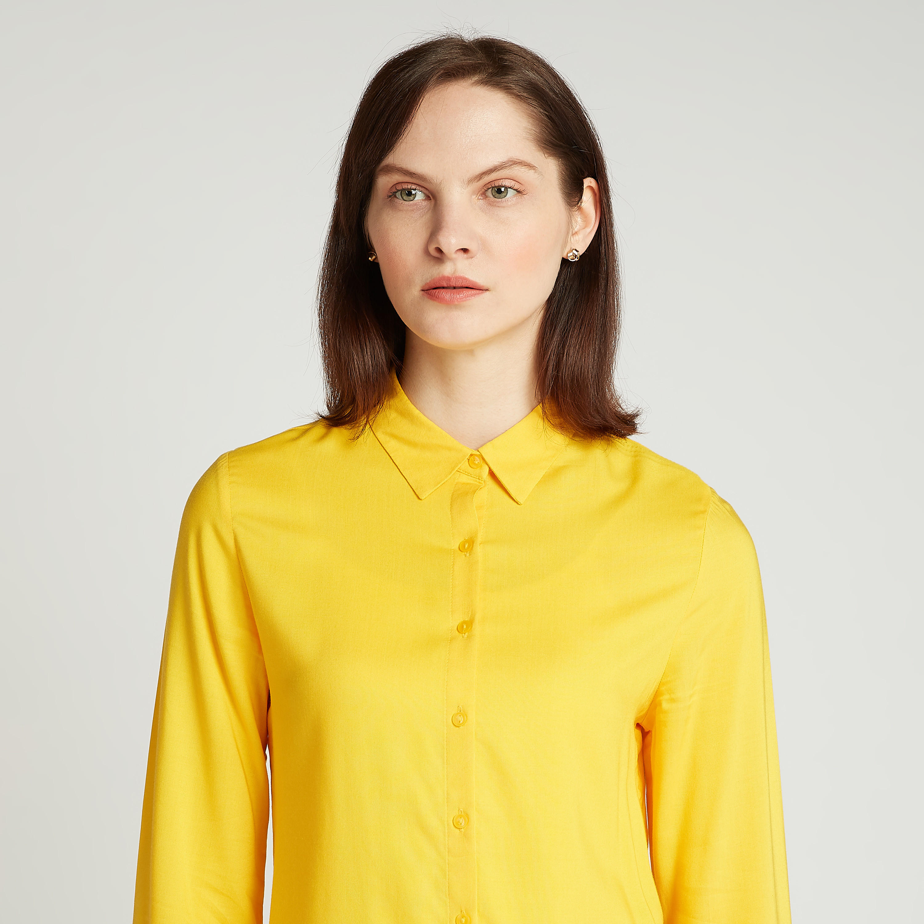 قميص سادة بياقة عاديّة وأكمام طويلة-women-clothing-shirtsandblouses-shirts-image-2
