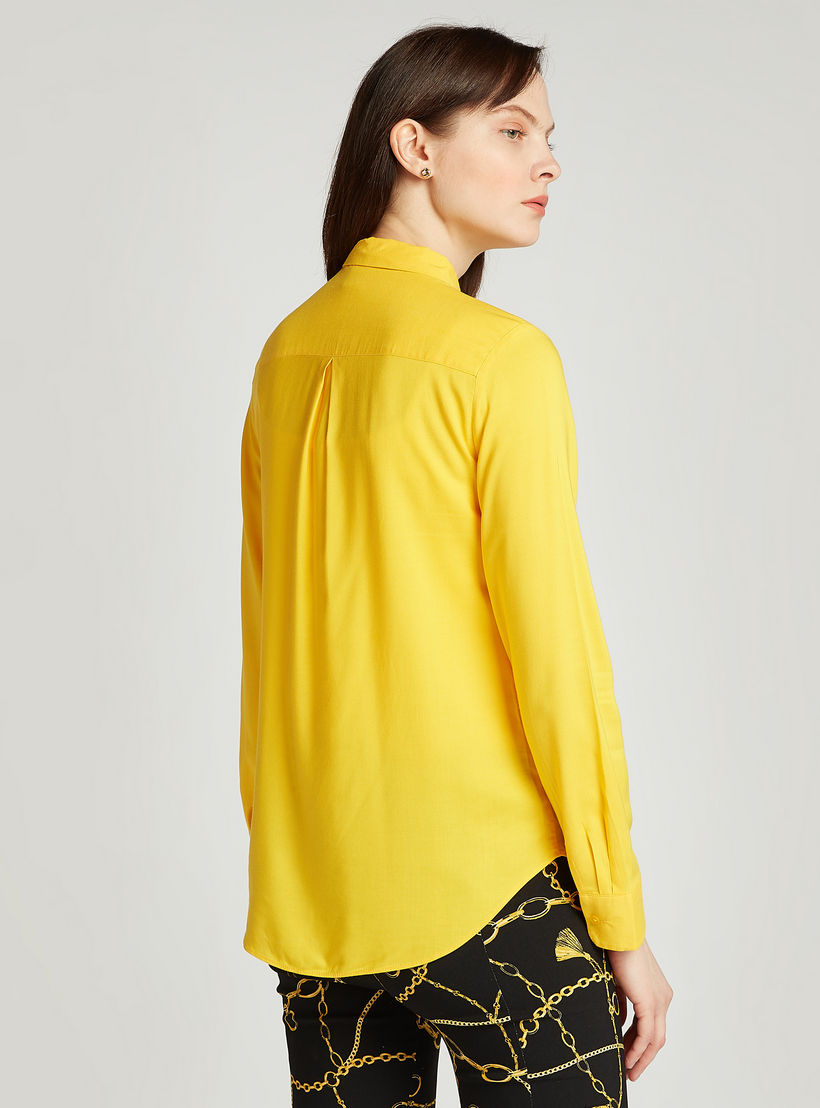 قميص سادة بياقة عاديّة وأكمام طويلة-women-clothing-shirtsandblouses-shirts-image-1
