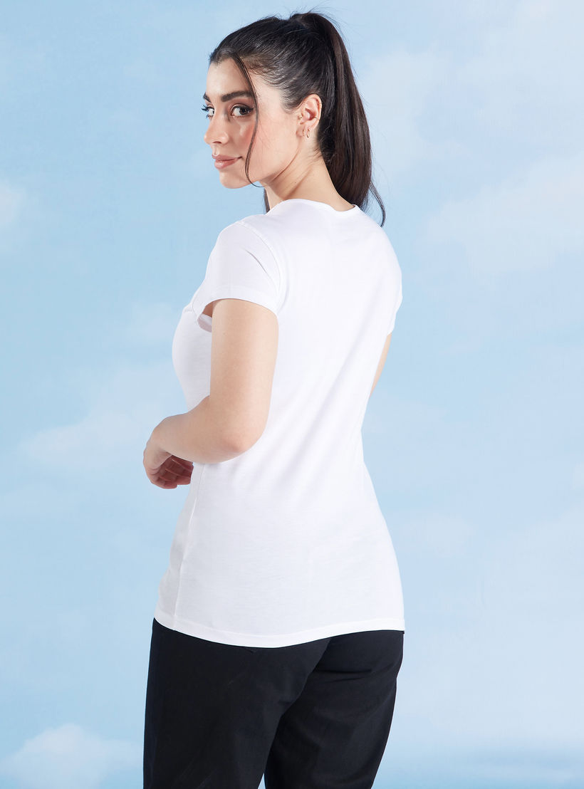 تيشيرت مستدام سليم فيت بياقة ضيّقة وأكمام قصيرة-women-clothing-tshirts-image-5