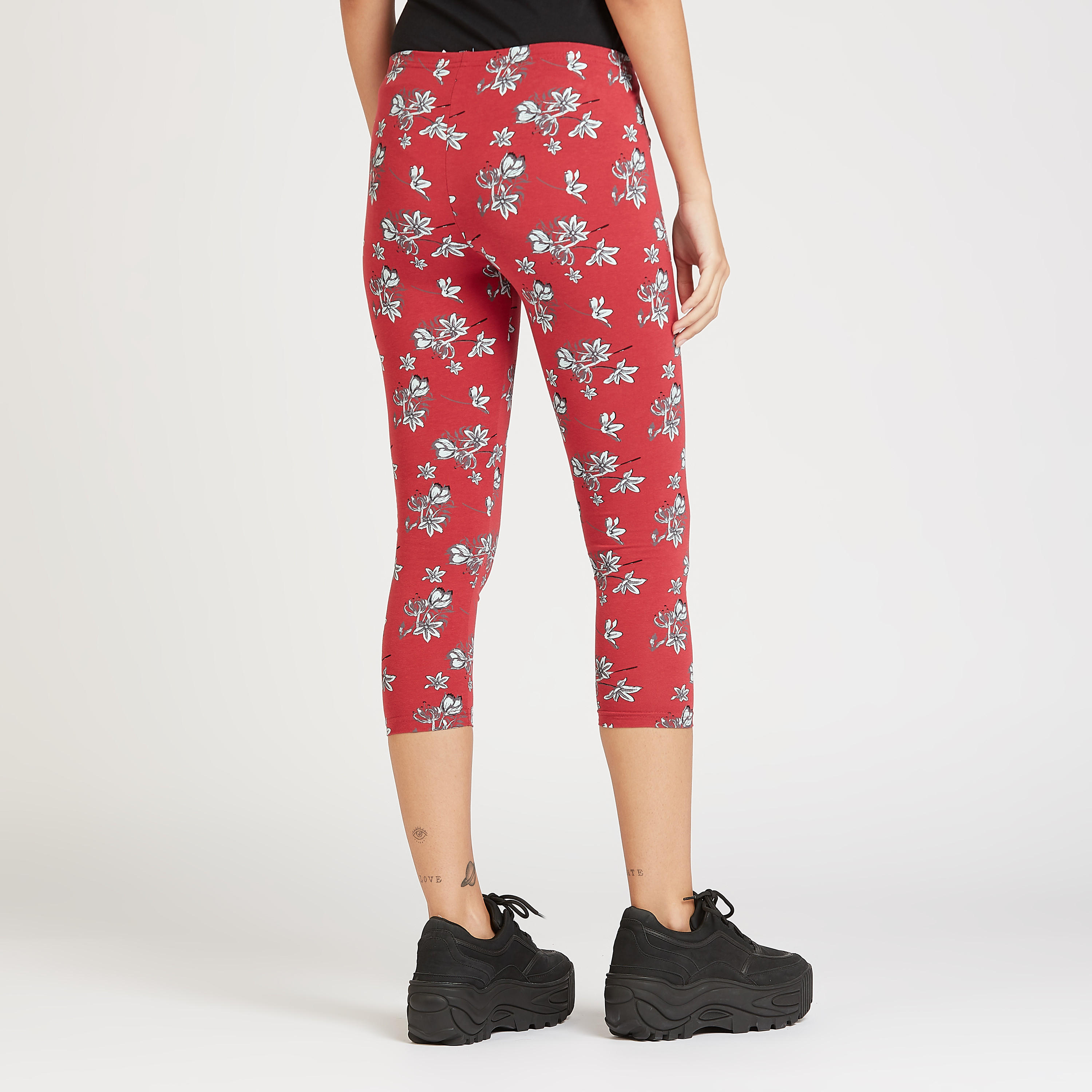 بنطلون ليقنز 3/4 بخصر مطّاطي وطبعات أزهار-women-clothing-bottoms-leggings-image-4