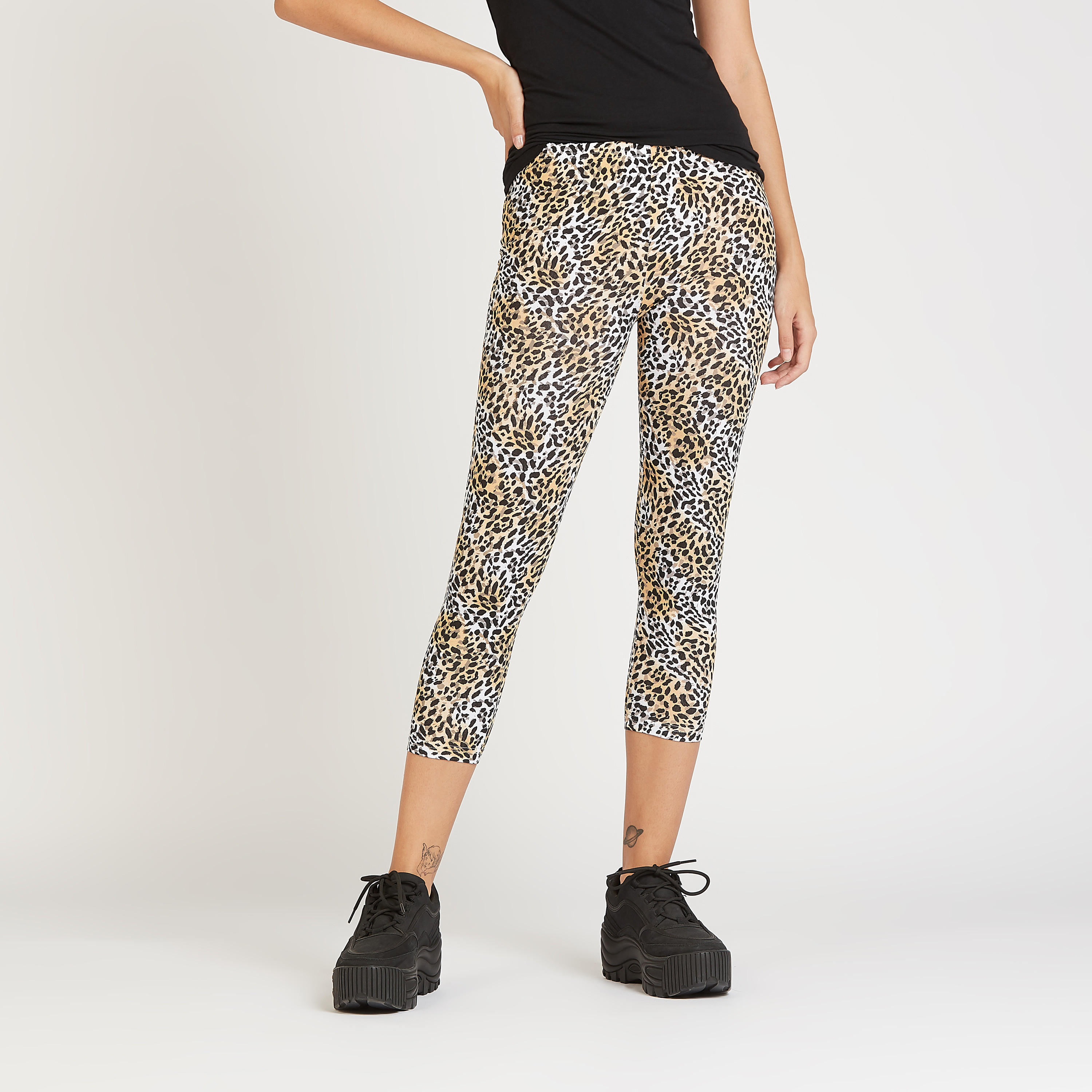 بنطلون ليقنز 3/4 بخصر مطّاطي وطبعات حيوانات-women-clothing-bottoms-leggings-image-1