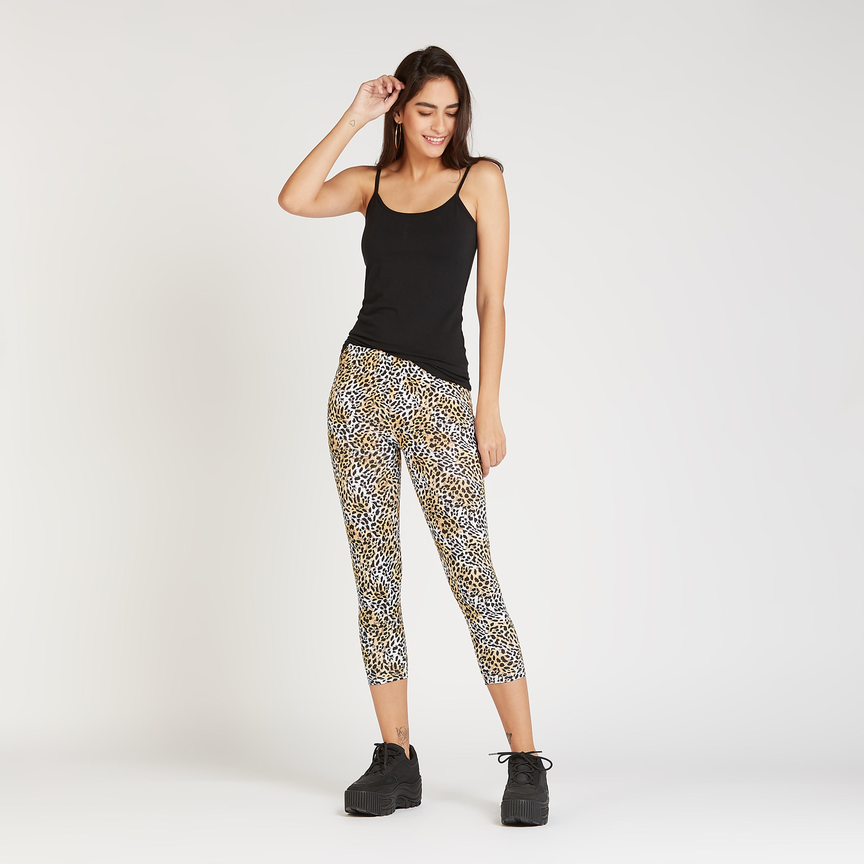بنطلون ليقنز 3/4 بخصر مطّاطي وطبعات حيوانات-women-clothing-bottoms-leggings-image-2
